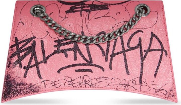 Balenciaga o1w1db10125 Size: OS / Crush Small Chain Bag Graffiti Pink Size ONE SIZE - 2 Thumbnail