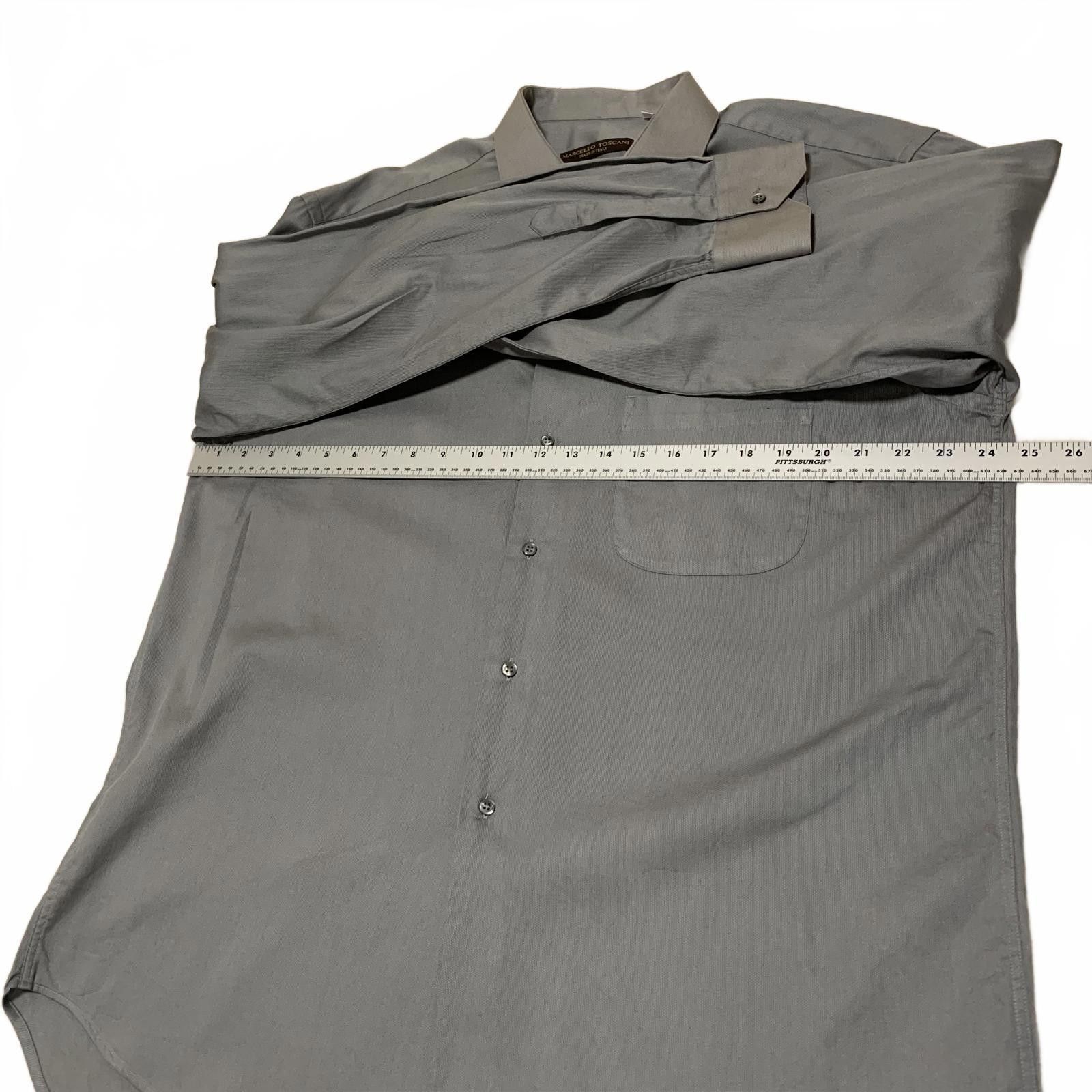 Other Marcello Toscani Men's 17.5 Gray Long Sleeve Dress Shirt Size US M / EU 48-50 / 2 - 8 Thumbnail