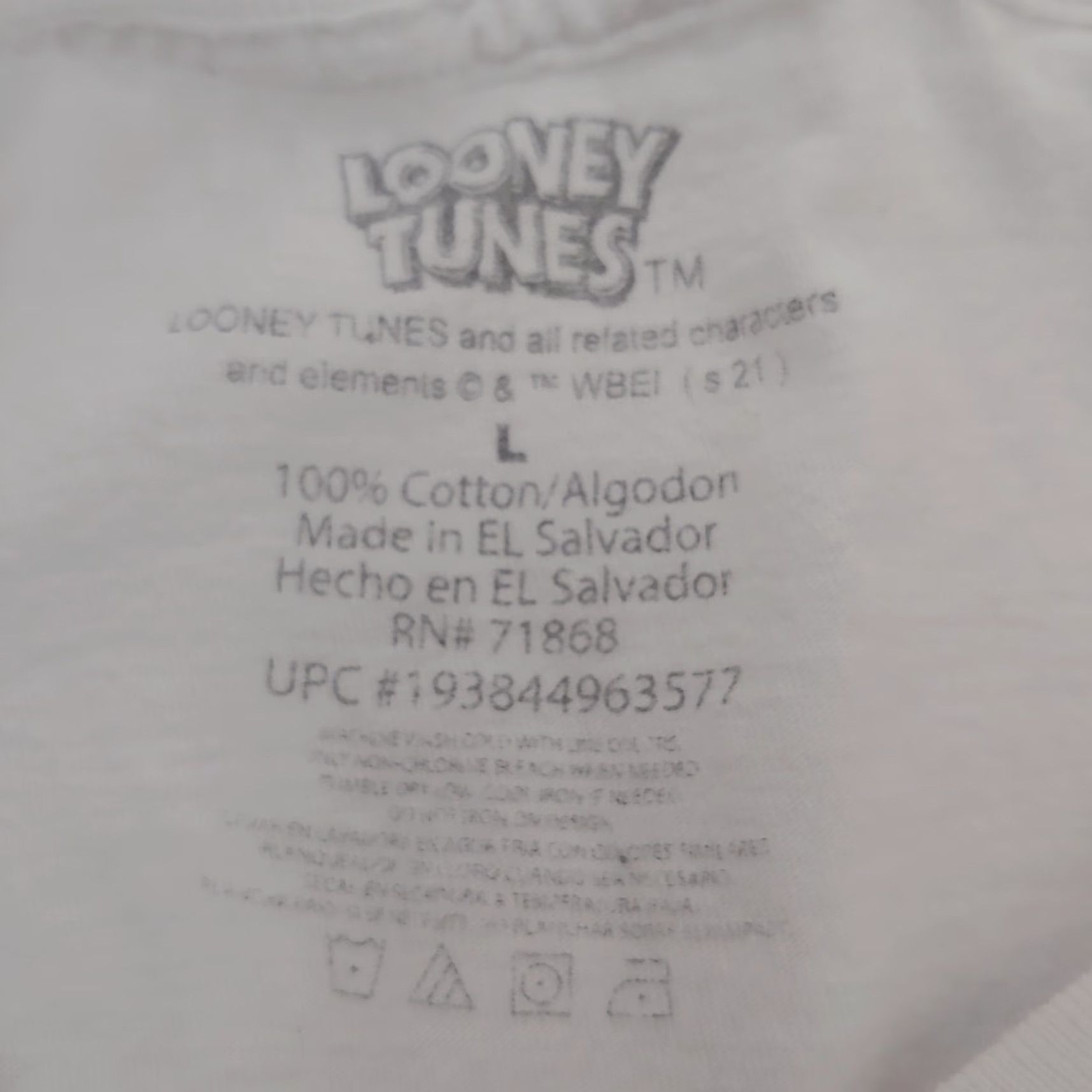 Vintage VINTAGE Bugs Bunny Looney Tunes Shirt Large White Cotton Short Sleeve Crew Neck Men Logo Graphic Run 21" Chest 28" Long Size US L / EU 52-54 / 3 - 4 Thumbnail