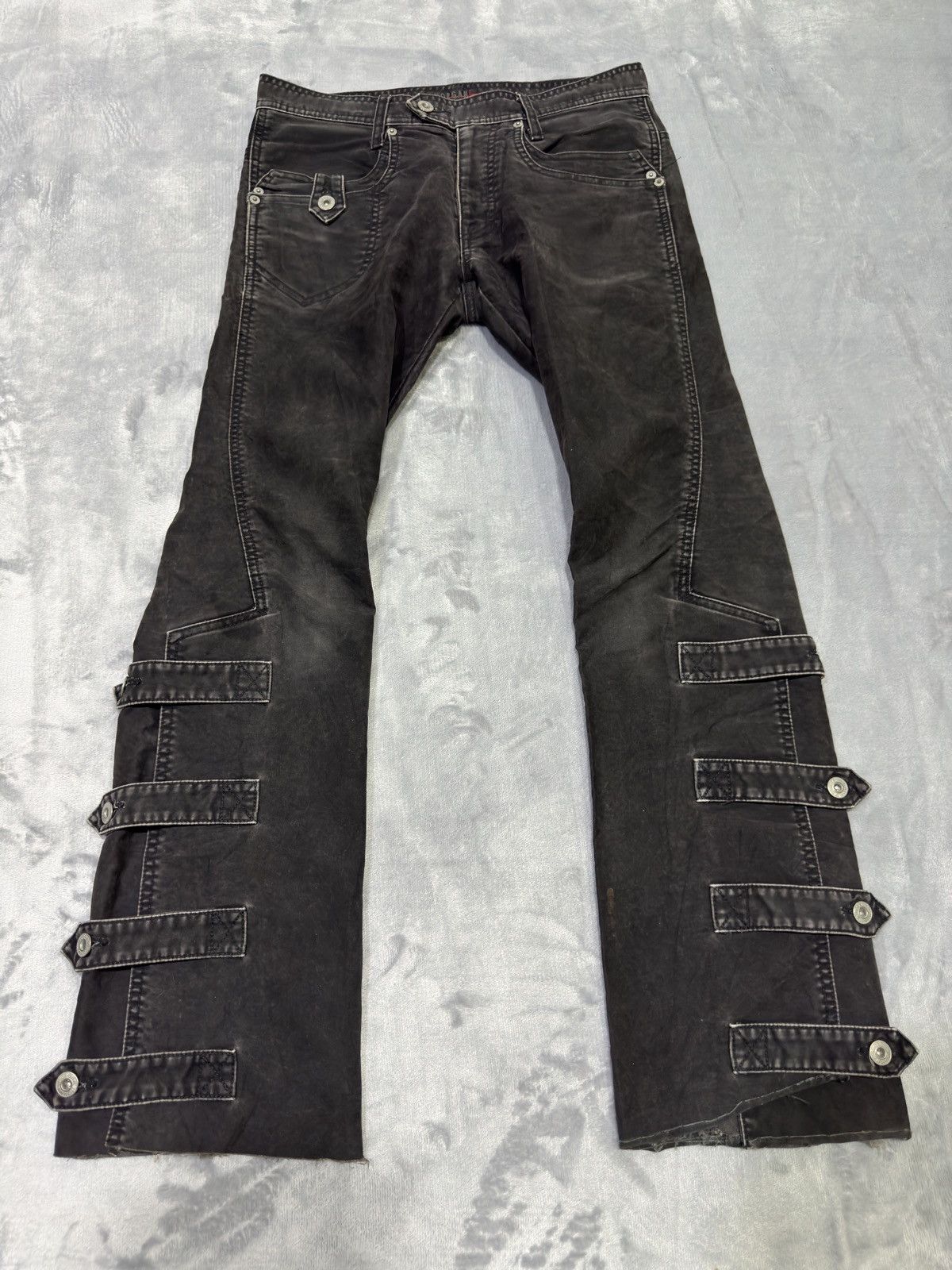 Morgan Homme Japanese brand x Morgan Homme strap bondage flared trousers Size US 31 - 20 Thumbnail