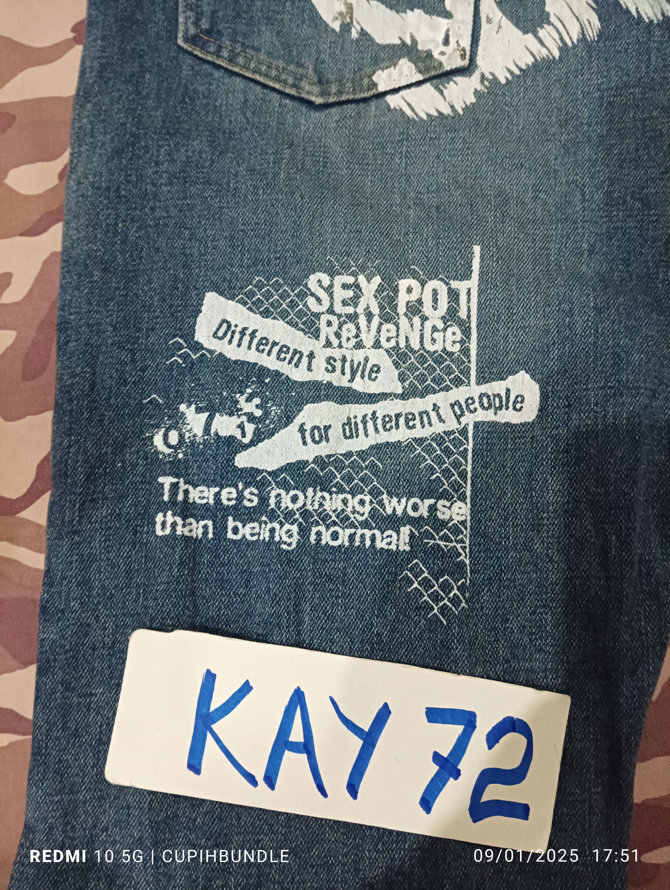 Japanese Brand SEX POT REVENGE DENIM JEANS Size US 32 / EU 48 - 6 Thumbnail