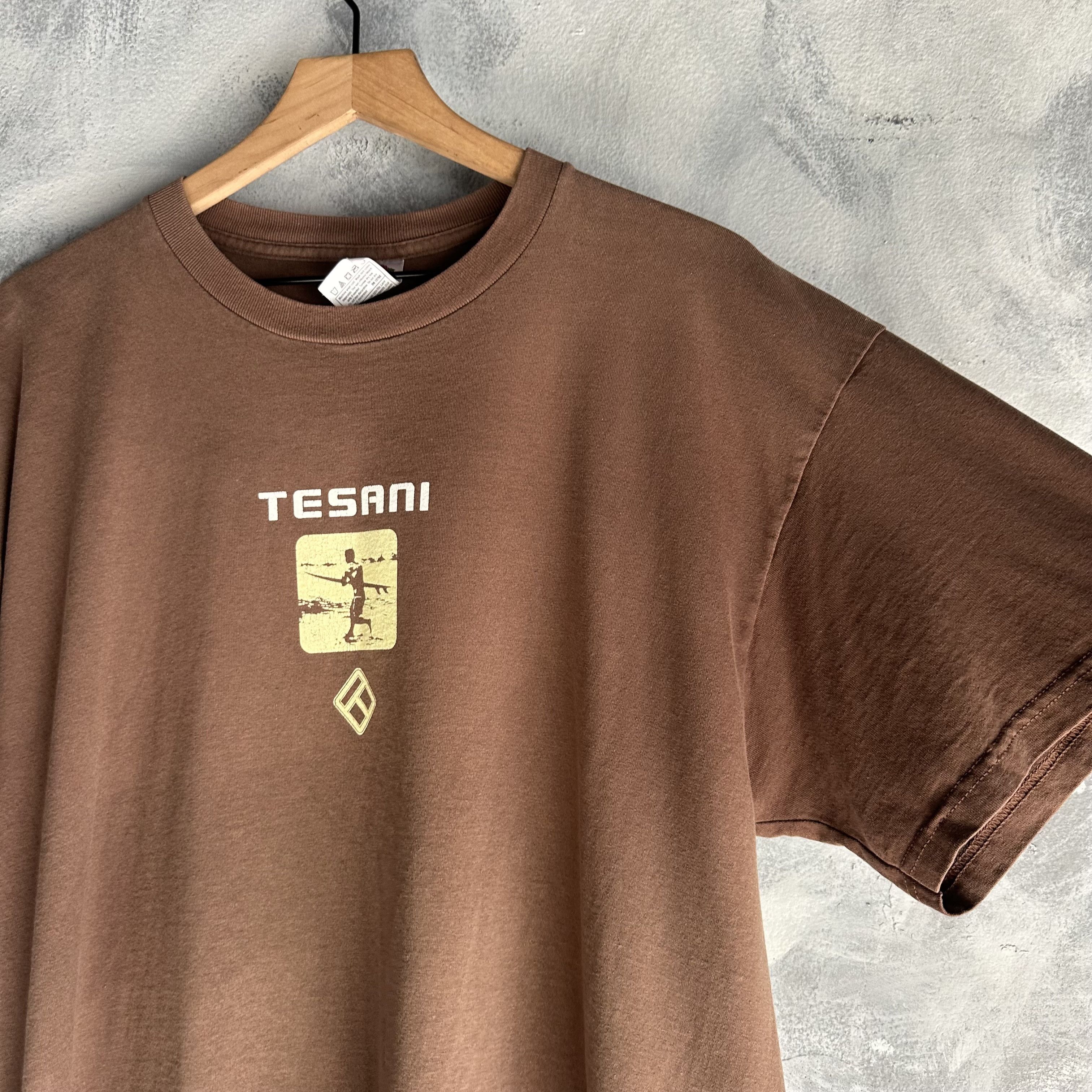 Fruit Of The Loom Vintage Y2K Tesani T Shirt Mens XL Faded Brown Surf Tee Size US XL / EU 56 / 4 - 3 Thumbnail