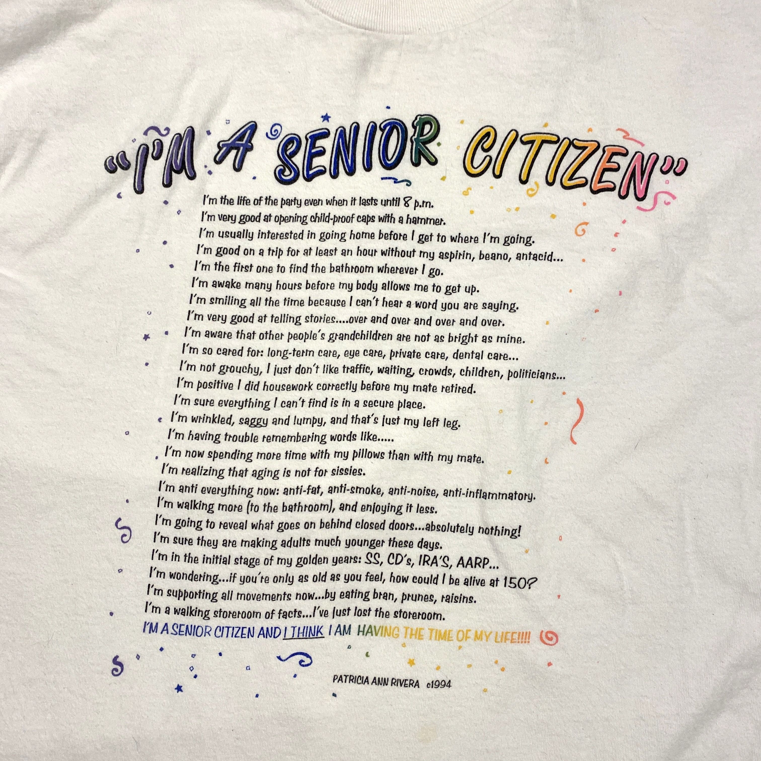 Vintage 1994 I’m a Senior Citizen Tee XL Made in USA Single Stitch Size US XL / EU 56 / 4 - 2 Thumbnail