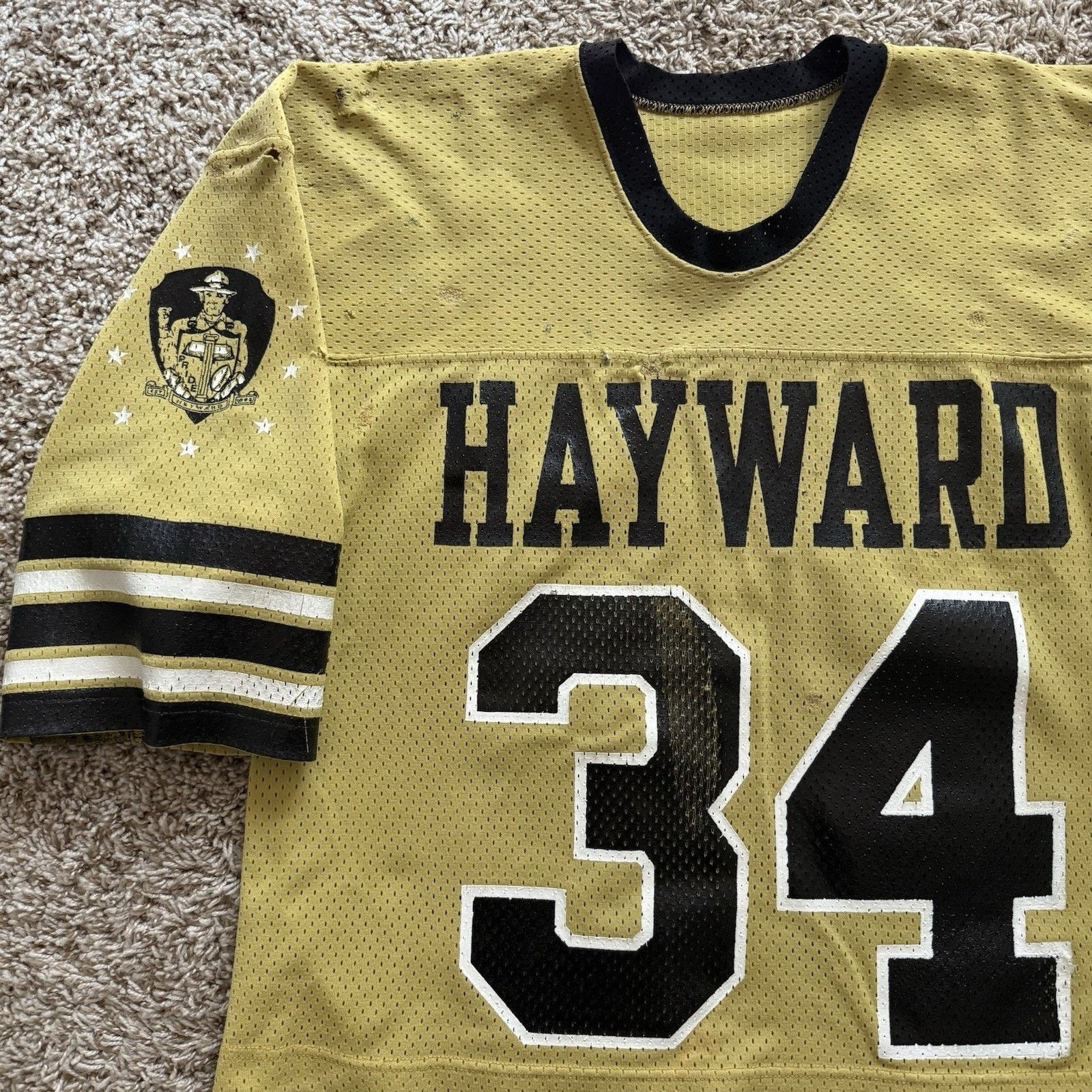 Champion × Vintage Vintage 80’s Champion Cropped Football Jersey Yellow Black Size US L / EU 52-54 / 3 - 12 Thumbnail