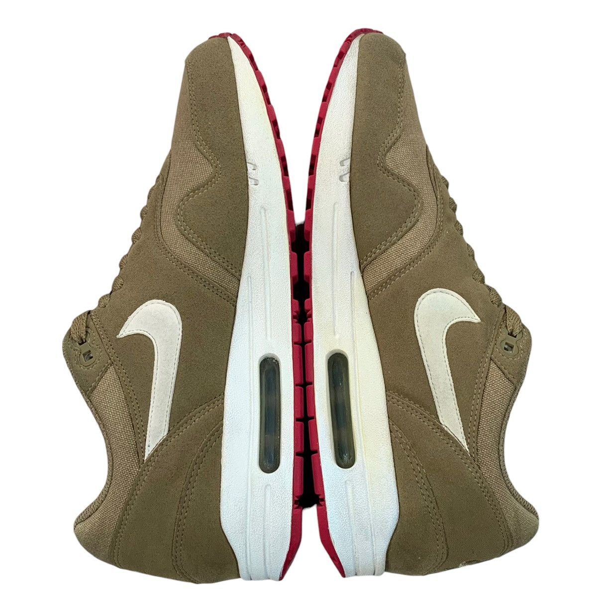 Nike Vintage Nike Air Max 1 Kelp Brown White Red 2011 Sneakers Size US 8.5 / EU 41-42 - 3 Thumbnail