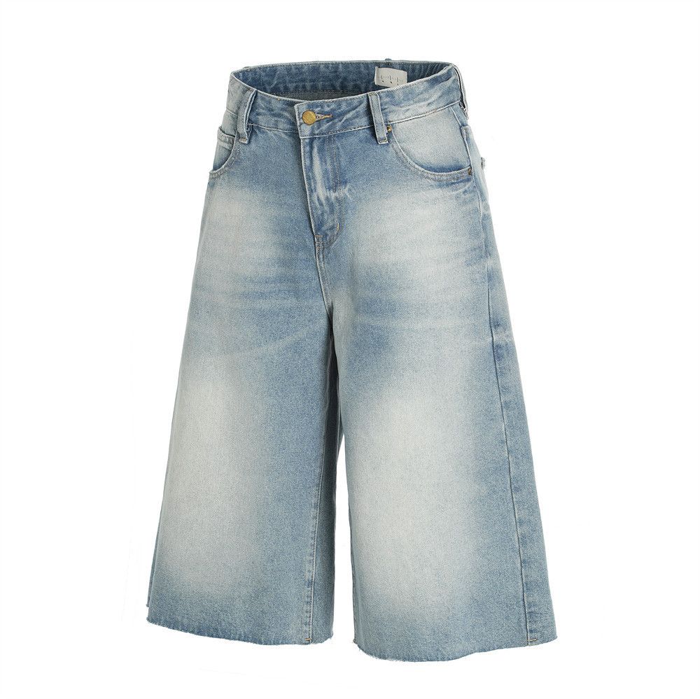 Japanese Brand × Jean Heavy washed gradient punk distressed raw edge denim shorts Size US 32 / EU 48 - 2 Thumbnail