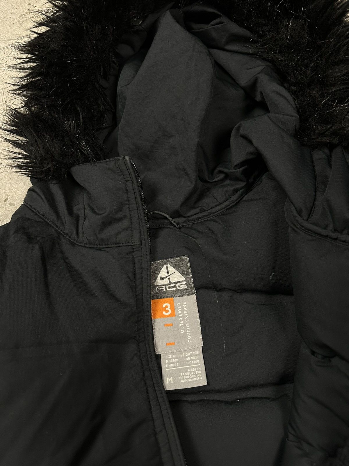 Nike × Nike ACG × Vintage Vintage Y2K Nike ACG Black Faux Fuf Puffer Jacket Down Rare Size M / US 6-8 / IT 42-44 - 9 Thumbnail