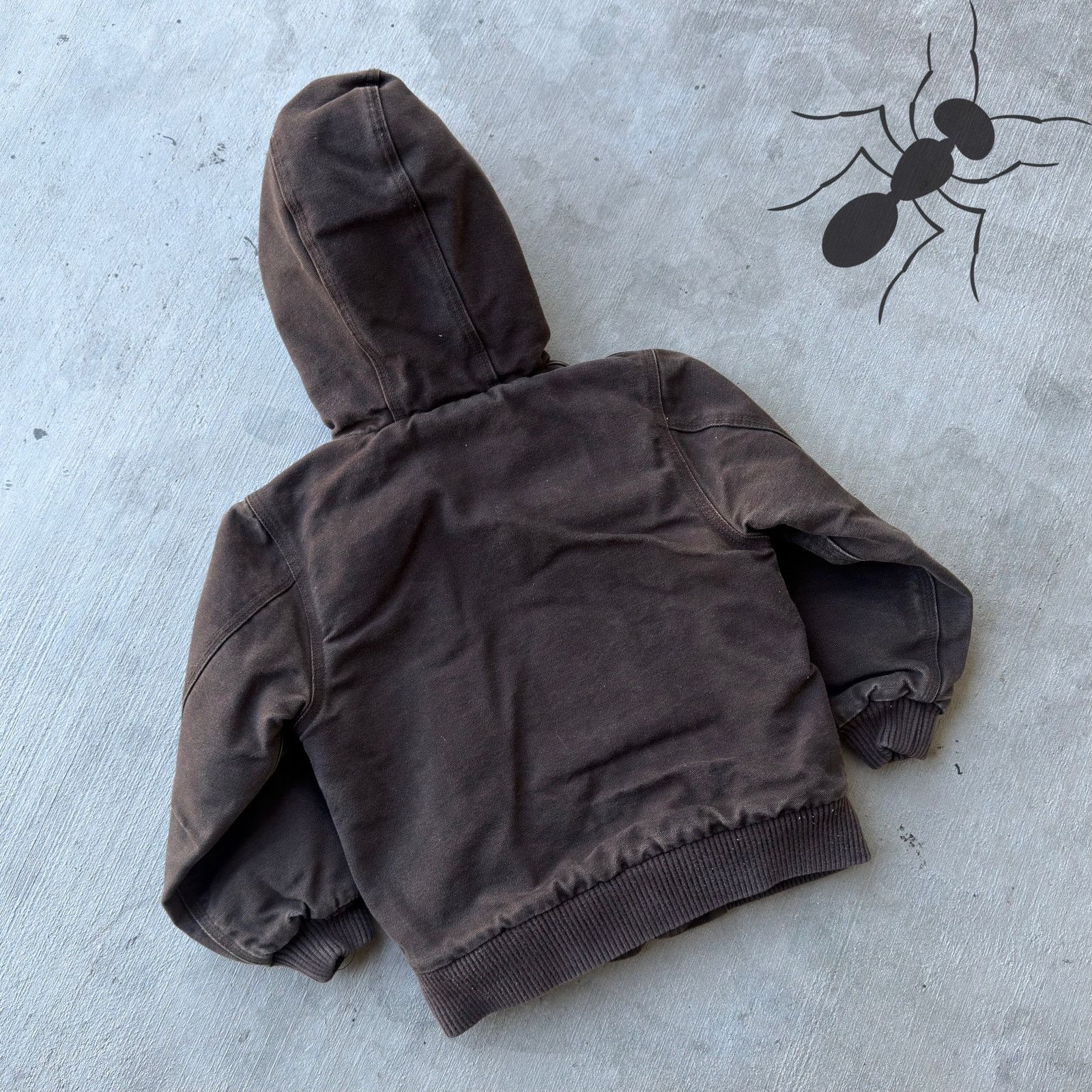 Carhartt × Vintage Vintage Y2K Carhartt YOUTH brown hooded work wear jacket Size US XXS / EU 40 - 6 Thumbnail