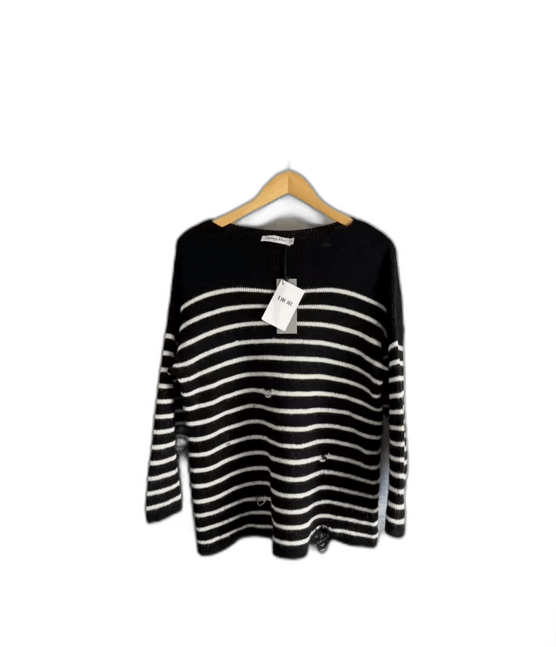Dior Dior Black and White Striped Knit Sweater-2505 Size US M / EU 48-50 / 2 - 1 Thumbnail