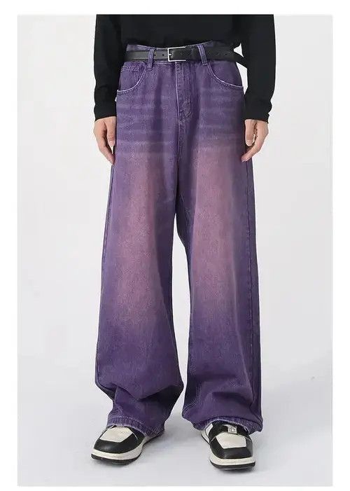 Jean Vintage Purple Streetwear Baggy Jeans Size US 32 / EU 48 - 1 Thumbnail