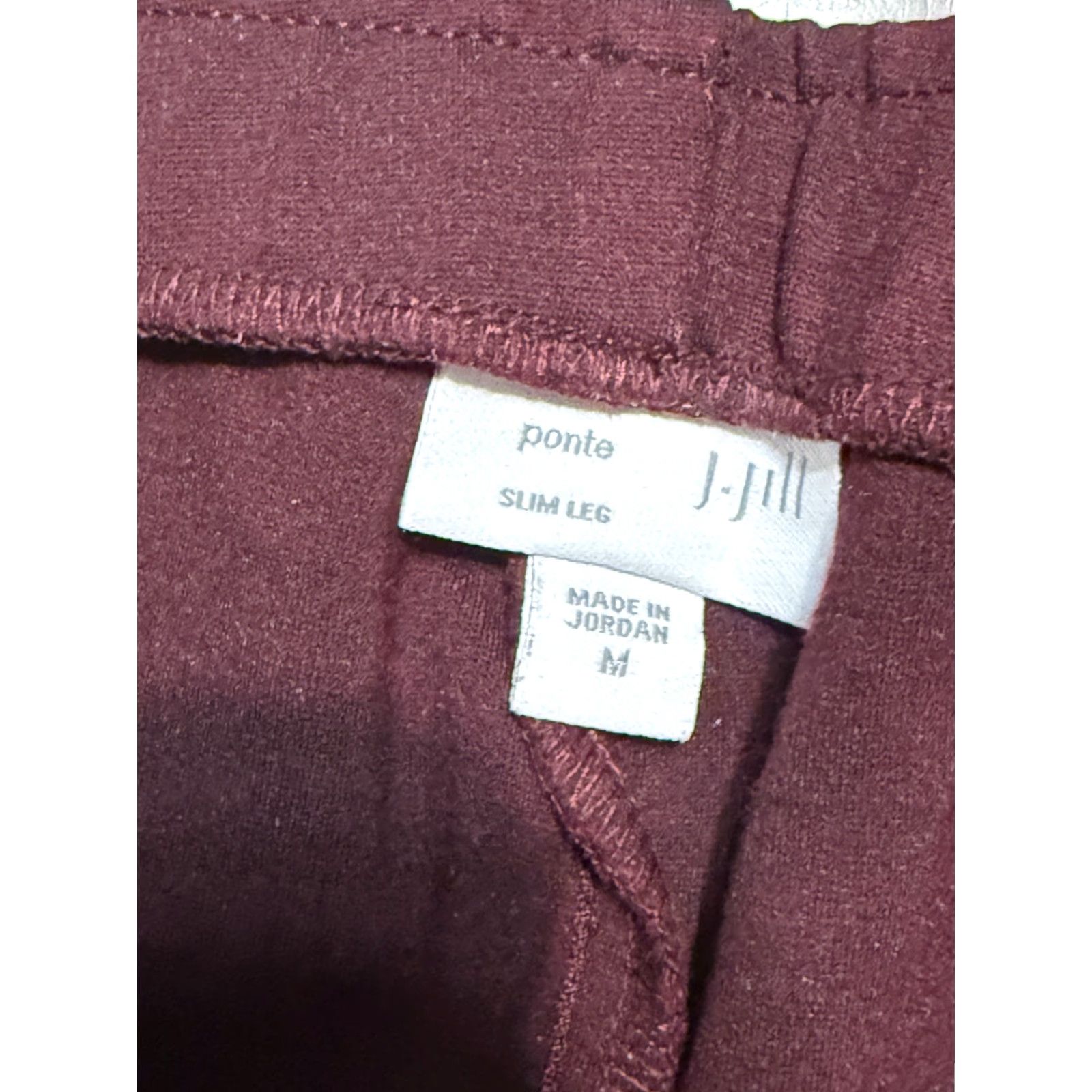 J. Jill J. Jill Pants Women's Medium Red Pull On Ponte Slim Leg High Rise Casual Color Ponte Slim Leg High Rise Womens Size 32" / US 10 / IT 46 - 4 Thumbnail