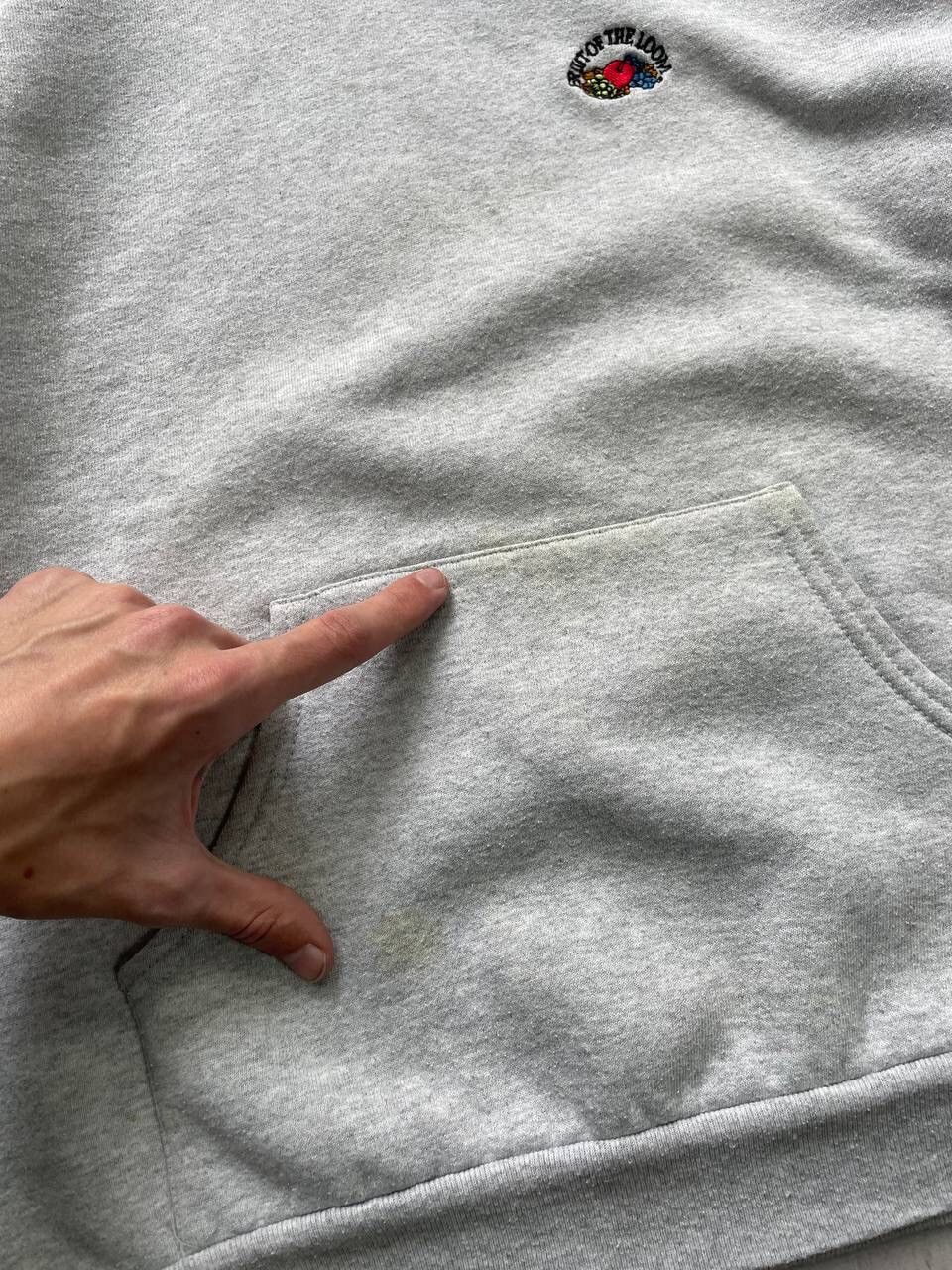 Fruit Of The Loom × Vintage Vintage 90s Fruit Of The Loom Blank Baggy Hoodie Y2K Size US L / EU 52-54 / 3 - 4 Thumbnail