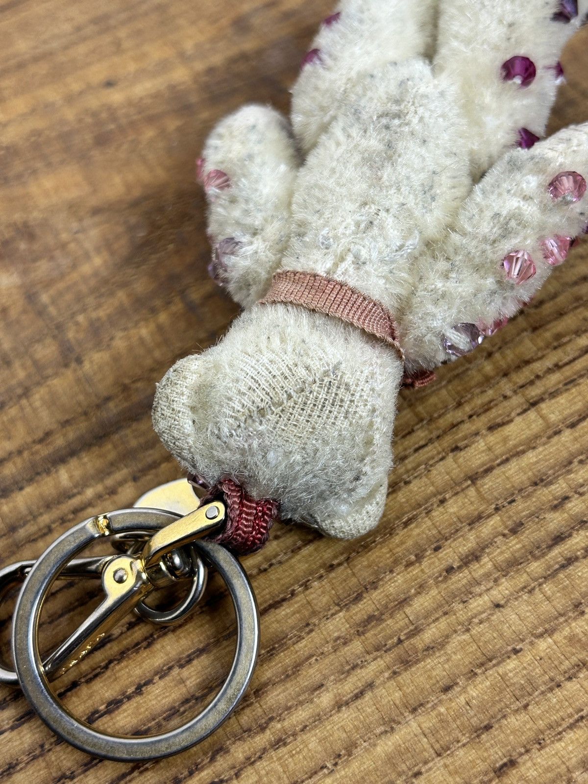 Prada Vintage Prada Heart Love Bag Charm Bear Key Holder Beige Size ONE SIZE - 11 Thumbnail