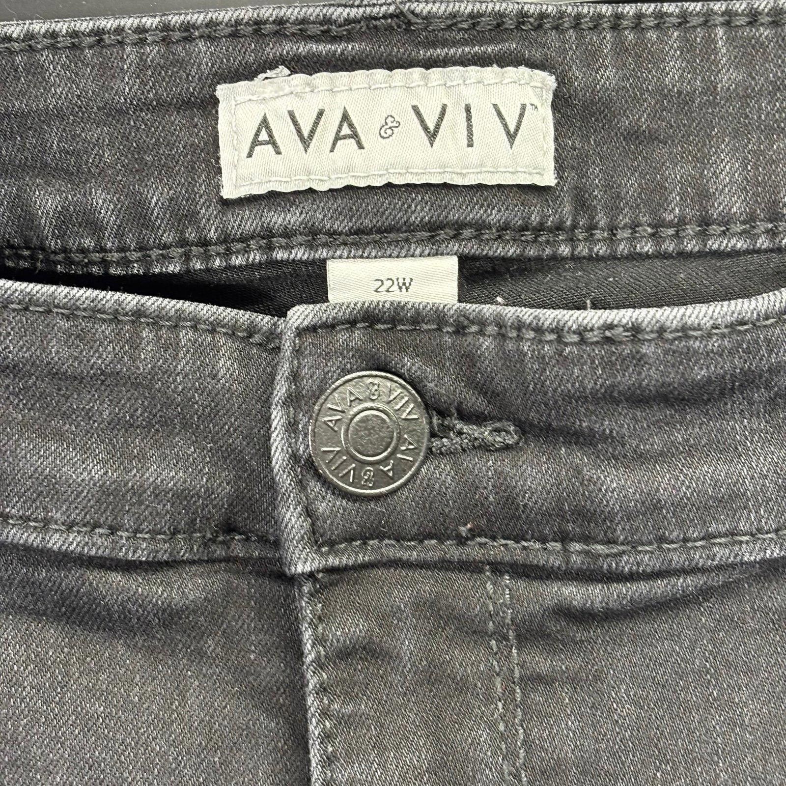 Other Ava & Viv Women's Plus Size 22 Black Jeans Size 42" / US 20 - 4 Thumbnail