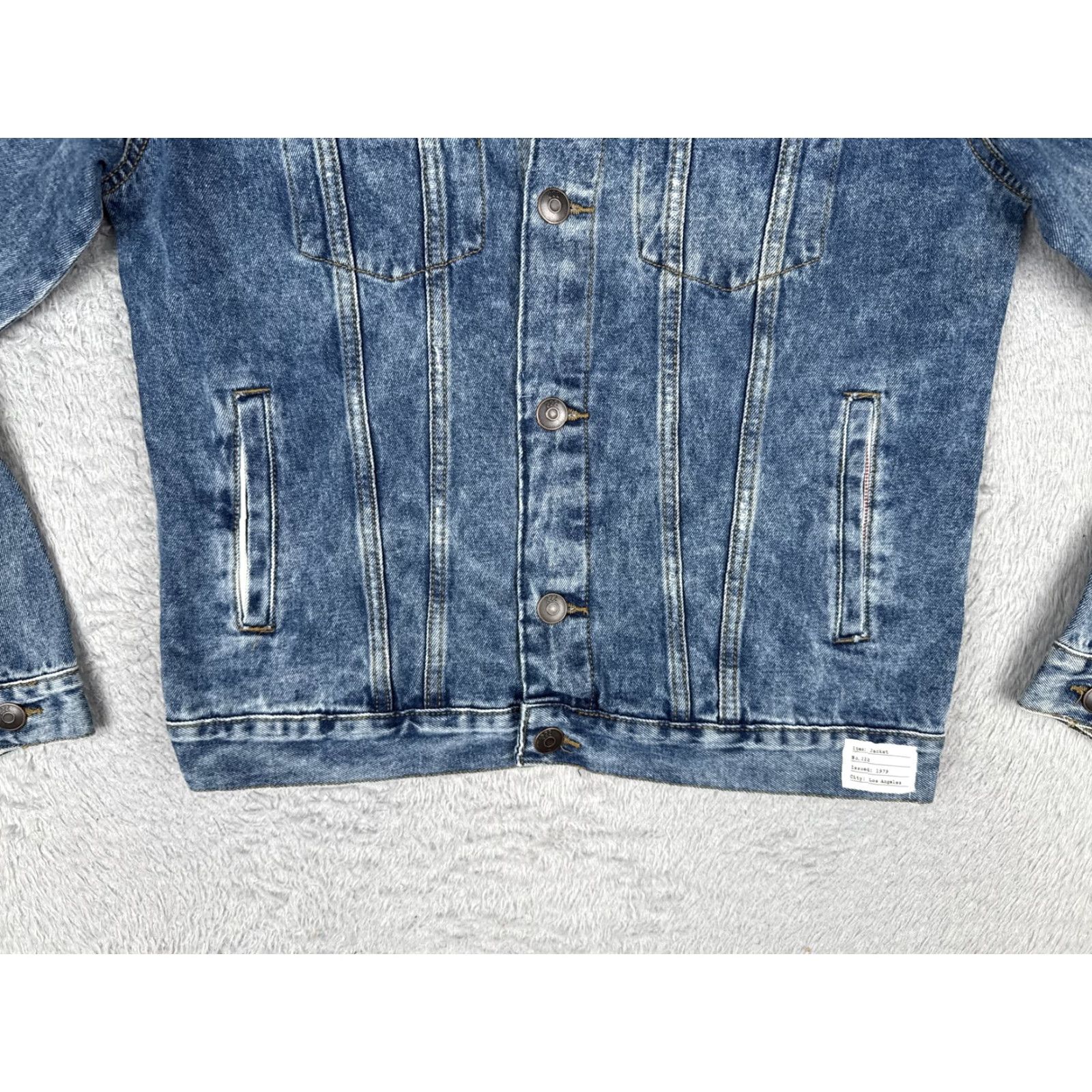 Denime Adam Levine Jacket Womens L Blue Denim Palms Casino Gambling Slots 777 Lucky Printed PALMS Patch Embroidered 777 Graphic Size L / US 10 / IT 46 - 5 Thumbnail