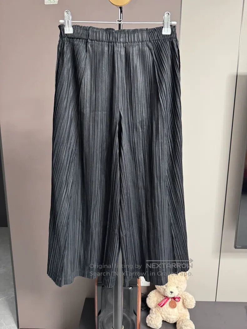 Issey Miyake Issey Miyake size:1 Black Cropped Wide-leg Harem Pants Size 23" - 2 Thumbnail