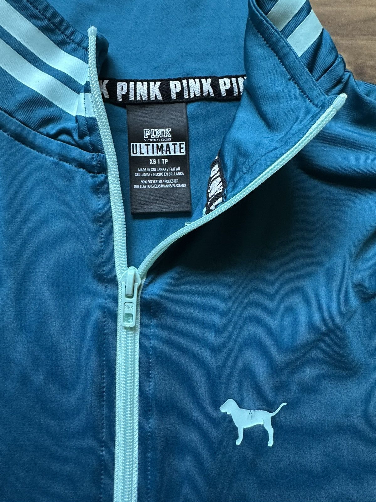 Pink PINK Victoria's Secret Teal Quarter-Zip Pullover Size XS / US 0-2 / IT 36-38 - 3 Thumbnail
