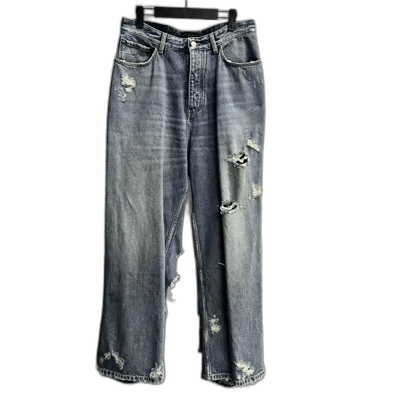 Balenciaga Balenciaga 'Ripped' Jeans Sun Bleached Blue | Grailed