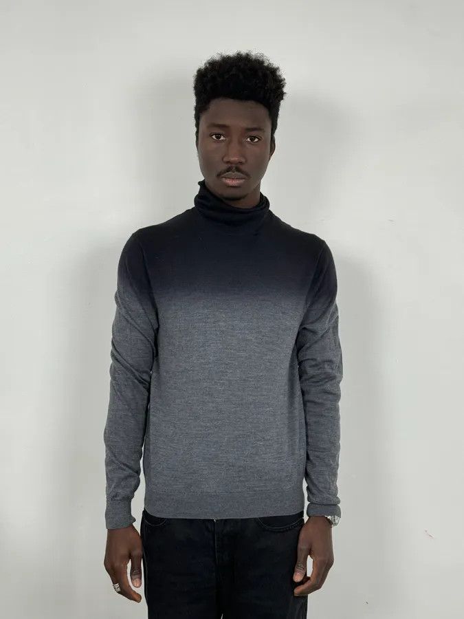 Emporio Armani 2000s Emporio Armani Gradient Black Grey Turtleneck Size US S / EU 44-46 / 1 - 2 Thumbnail