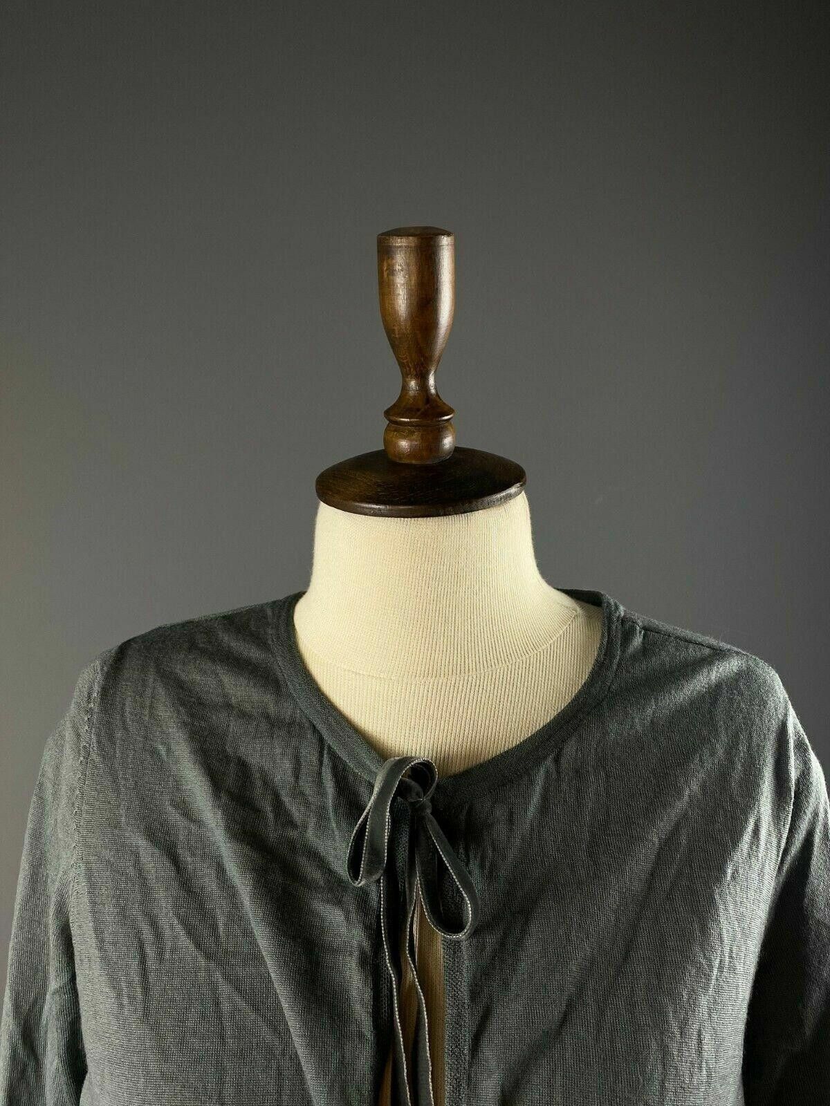 Designer Hemisphere Grey 100% Merino Wool Cardigan Sweater Size 36 Size M / US 6-8 / IT 42-44 - 4 Thumbnail
