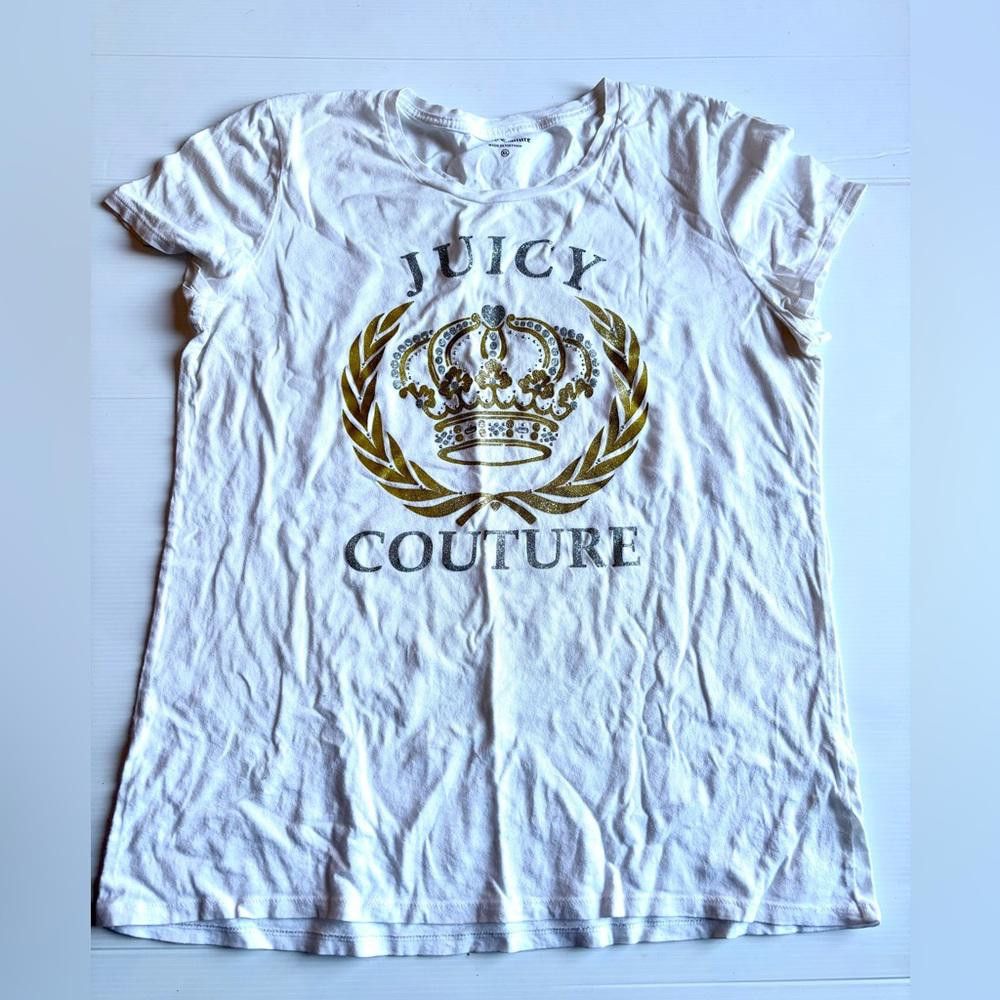 Juicy Couture Jeans Juicy Couture White and Gold T-Shirt Size XL / US 12-14 / IT 48-50 - 1 Thumbnail