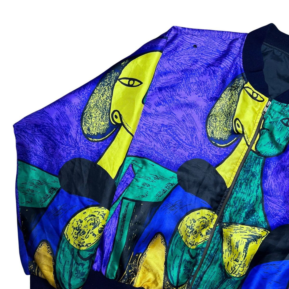 Other 1980s Picasso Abstract All Over Print Art Silk Satin Jacket Size XL / US 12-14 / IT 48-50 - 19 Thumbnail