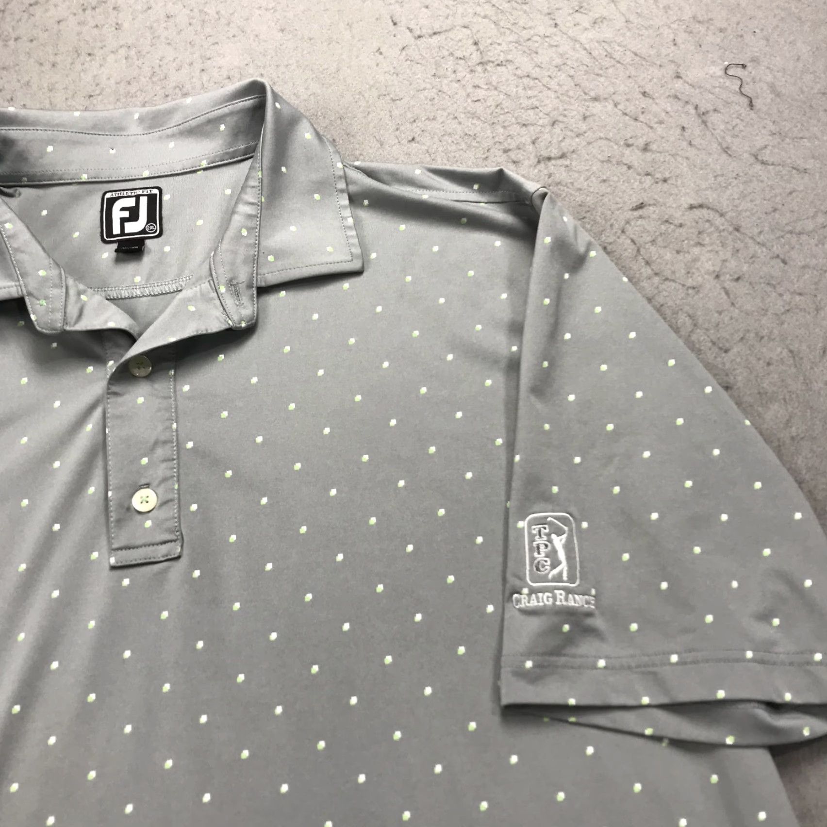 Footjoy FootJoy Polo Shirt Mens 2XL Gray Geometric Performance Golf Shirt Size US XXL / EU 58 / 5 - 3 Thumbnail