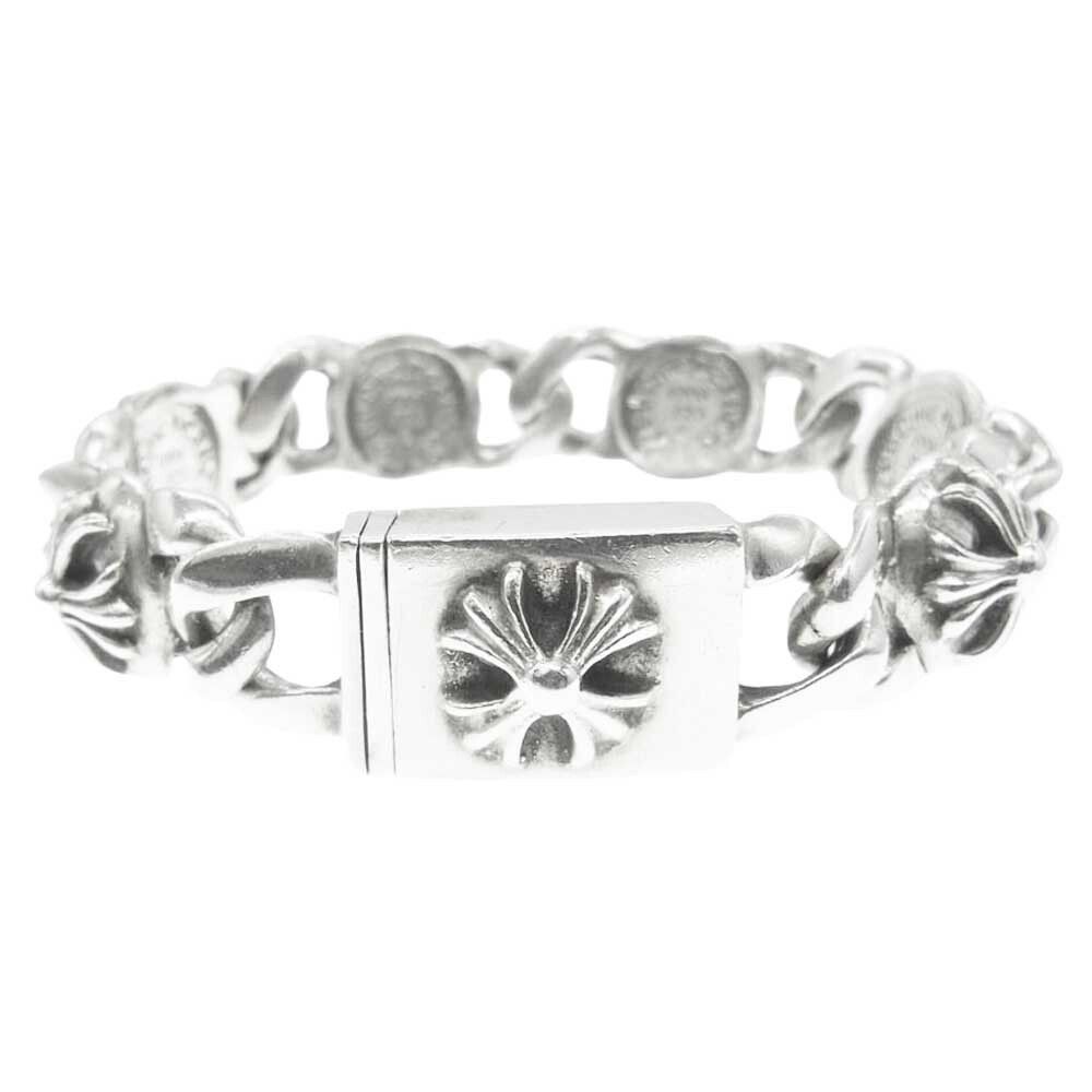 CHROME HEARTS SMALL CROSS LINK 6LINK Bracelet Silver