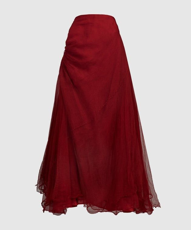 Marc Le Bihan Marc Le Bihan Silk Red Maxi Skirt Size 27" / US 4 / IT 40 - 1 Thumbnail