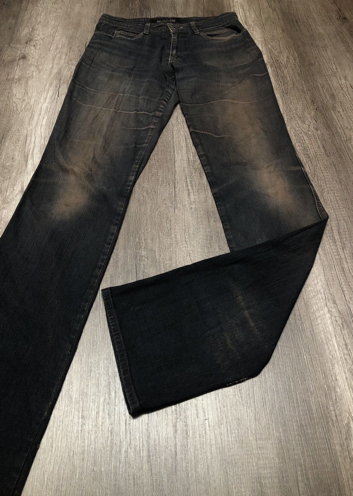 If Six Was Nine × Le Grande Bleu (L.G.B.) VINTAGE BA-TSU CLUB DIV JEANS (Unisex) Size US 30 / EU 46 - 4 Thumbnail