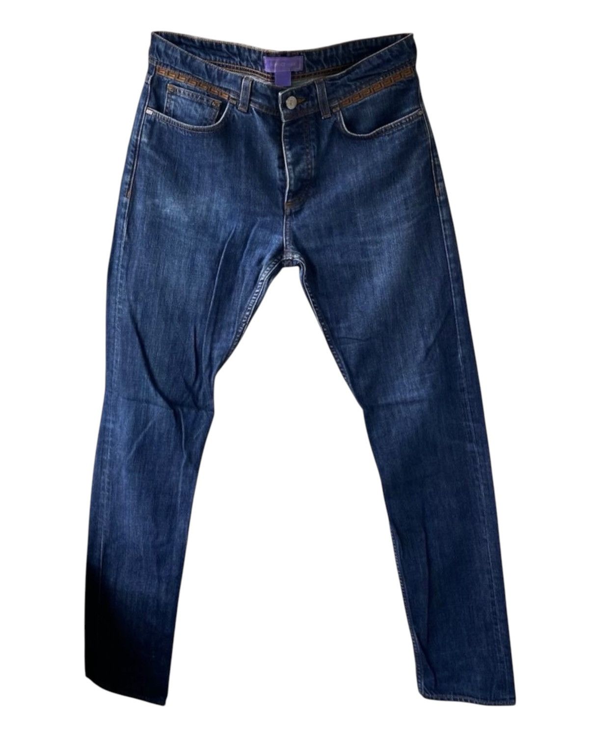 H&M × Versace Unisex Versace H&M 2012 Cruise Collection Washed Jeans Denim Size US 31 - 2 Thumbnail