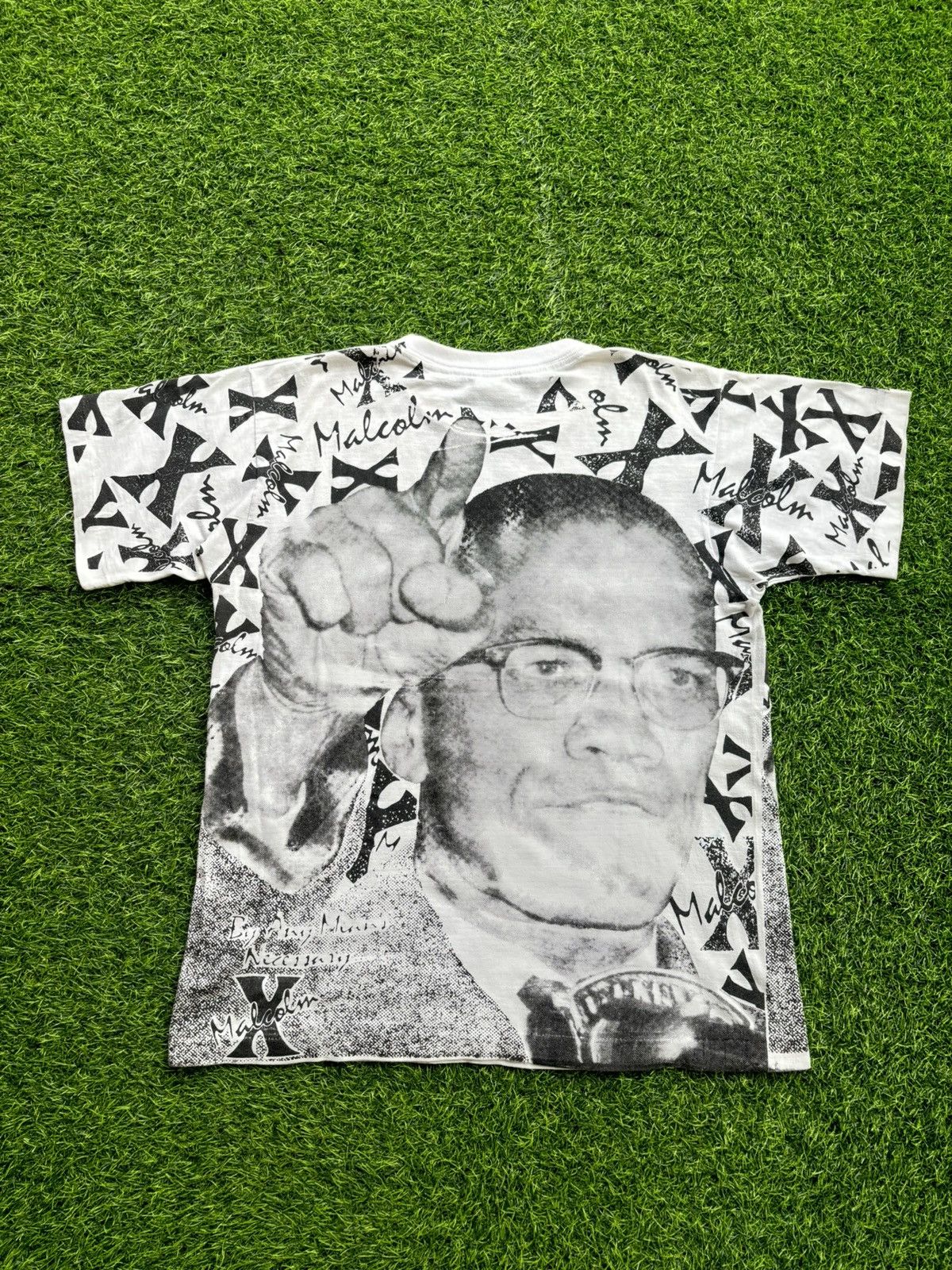 Band Tees Vintage 90's Malcom X All over Print Tshirt Size US L / EU 52-54 / 3 - 2 Thumbnail