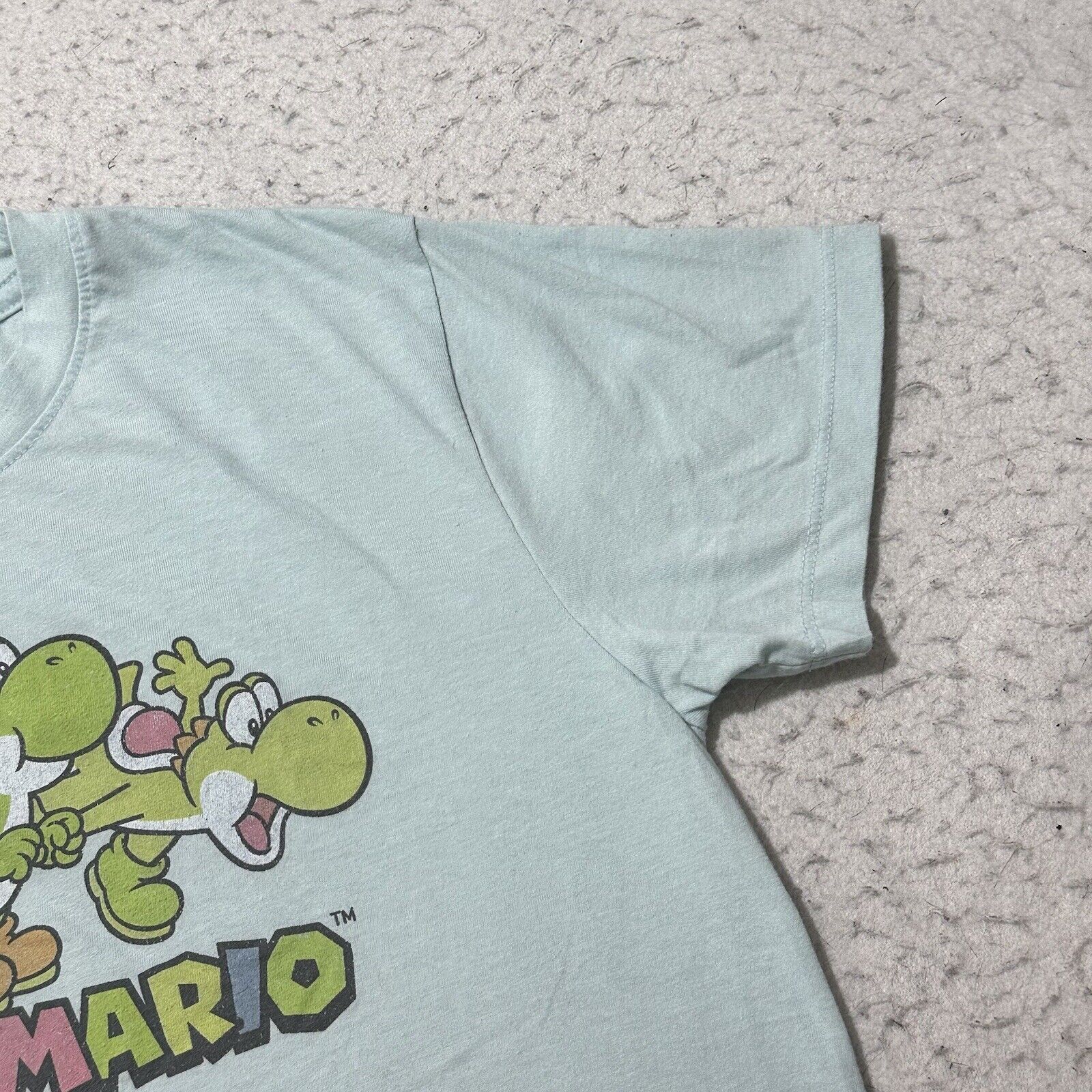 Nintendo Super Mario Small Light Blue Colorful Yoshi Graphic T Shirt Size US S / EU 44-46 / 1 - 4 Thumbnail