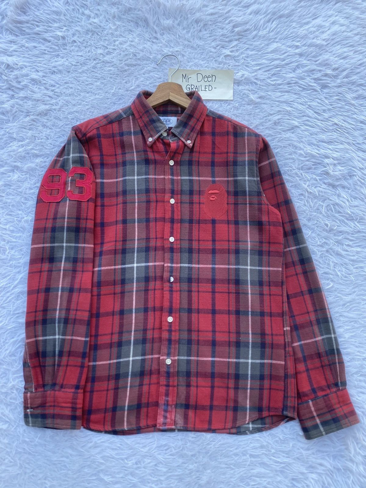 Bape Rare Vintage BAPE Flannel Longsleeve Shirt Size US M / EU 48-50 / 2 - 2 Thumbnail