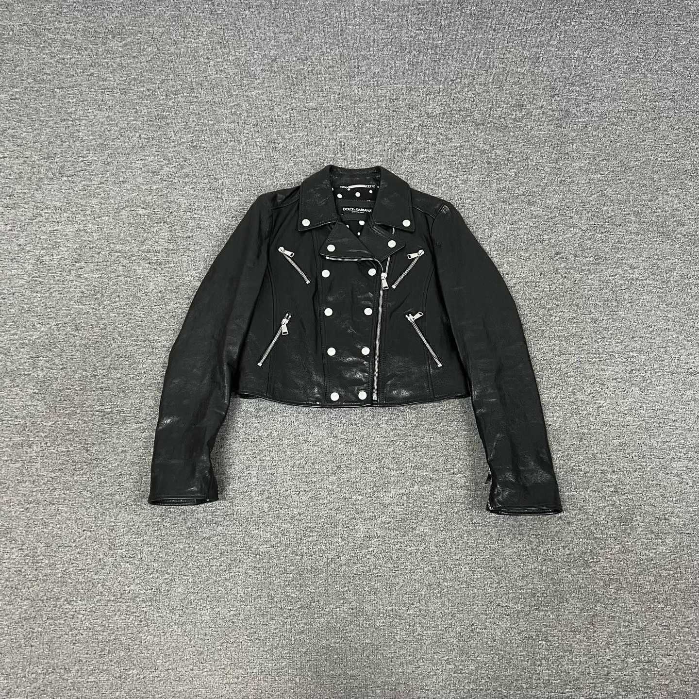 Dolce & Gabbana Dolce Gabbana Women's Lambskin Moto Jacket Size M / US 6-8 / IT 42-44 - 1 Thumbnail
