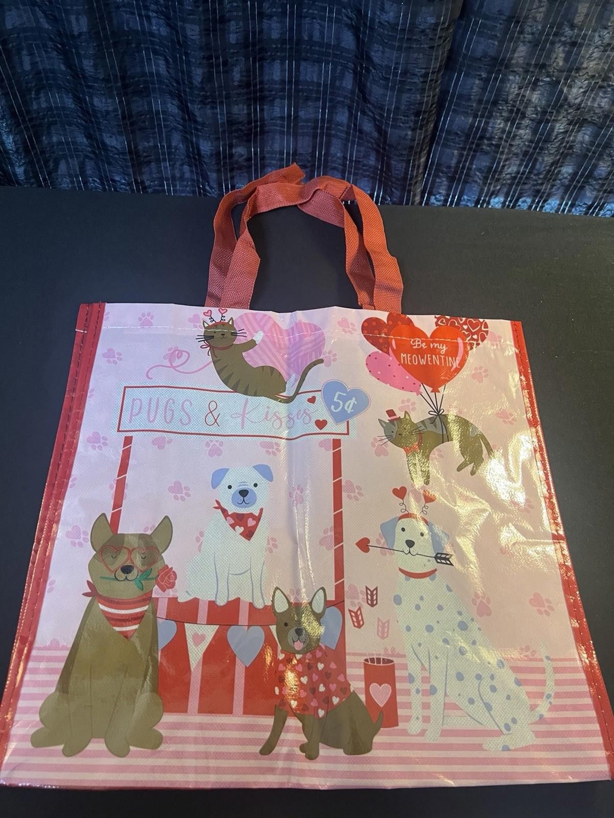 The Unbranded Brand Valentine's Day Cats & Dogs & Kisses Tote Bags Size 14"x 14" Size ONE SIZE - 1 Thumbnail