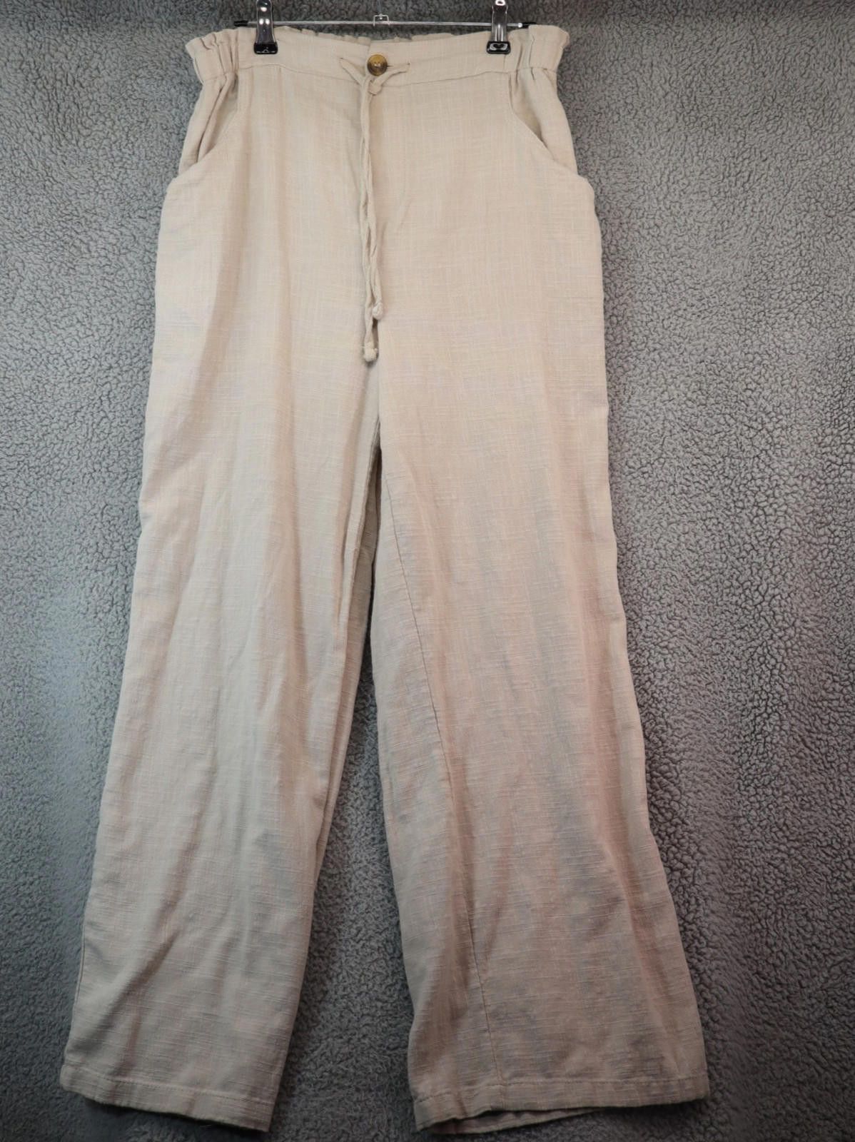 Other Rachel Paige Womens Wide Leg Pants Large Beige Twill Boho Size 36" / US 14 / IT 50 - 1 Thumbnail