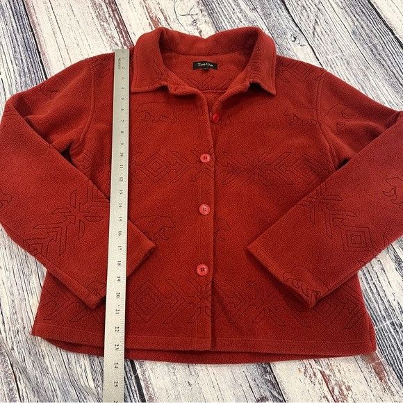 True Grit Vintage True Grit Bear Embroidered Red Fleece Jacket Size L / US 10 / IT 46 - 7 Thumbnail