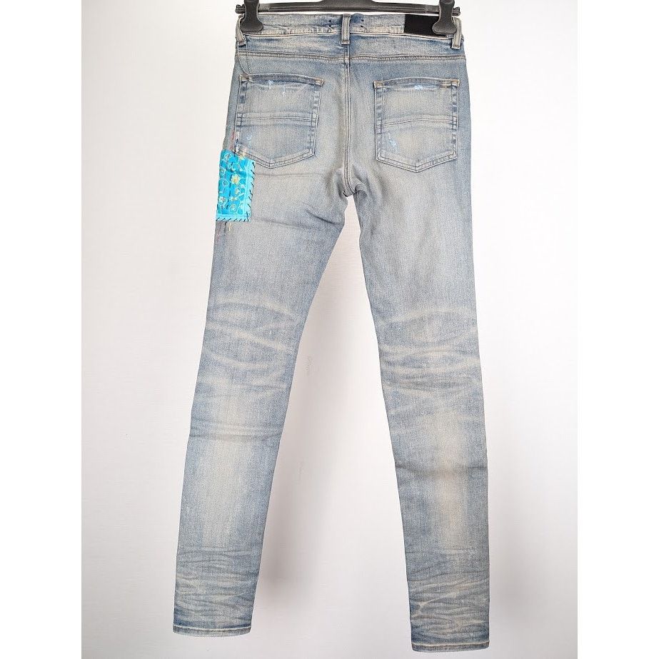 Amiri o1rshd1 Quilted Artpatch Jeans in Clay Indigo Size US 32 / EU 48 - 13 Thumbnail