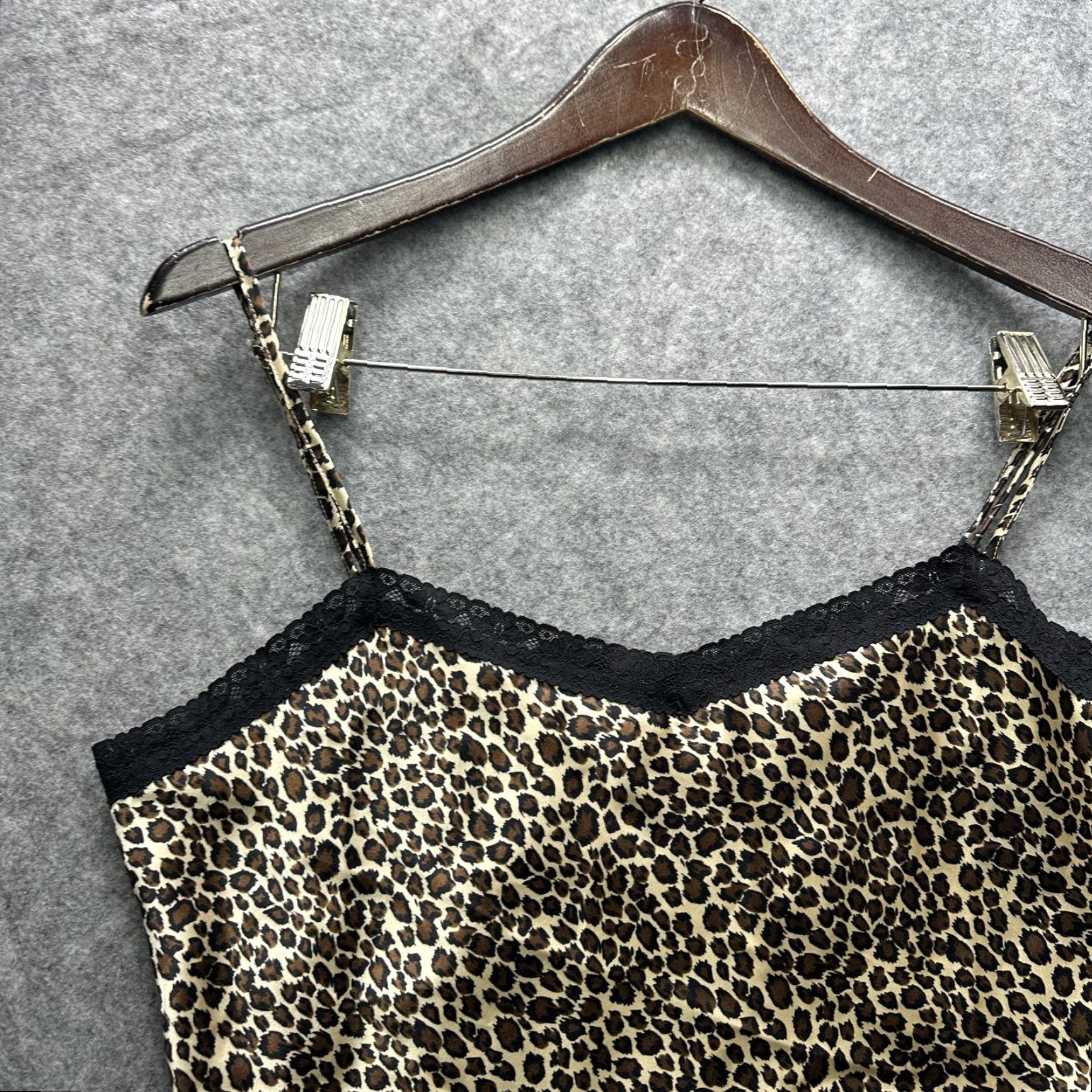 Vintage PJ Salvage Camisole Tank Top Womens XL Brown Leopard Animal Print Lace Trim y2k Size XL / US 12-14 / IT 48-50 - 4 Thumbnail