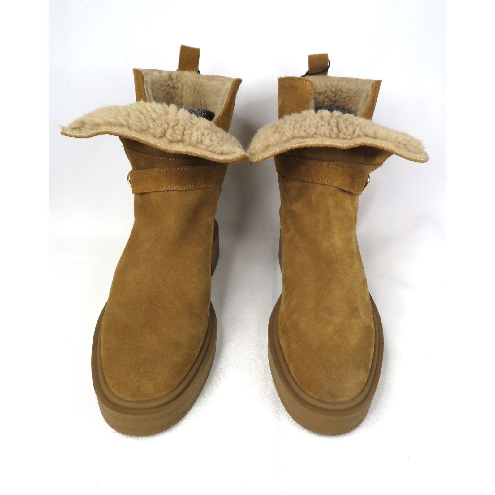 Zara ZARAan Genuine Suede Harness Ankle Boots Faux Fur Lining Size US 9 / IT 39 - 7 Thumbnail