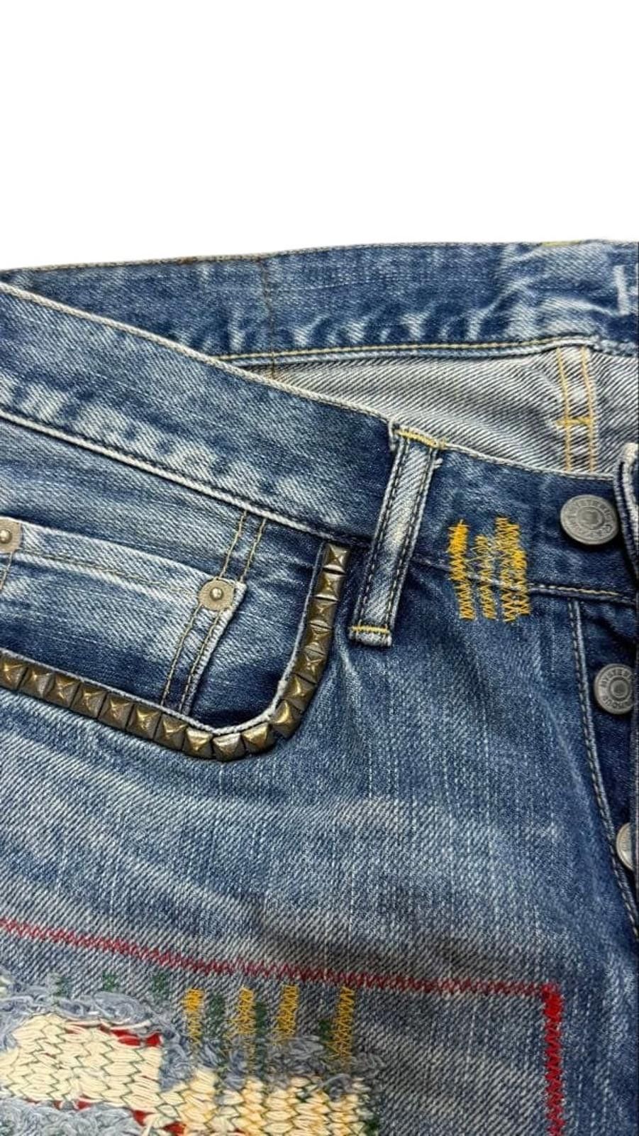 Hysteric Glamour Hysteric Glamour - Men's Distressed Patchwork Jeans Size US 32 / EU 48 - 4 Thumbnail