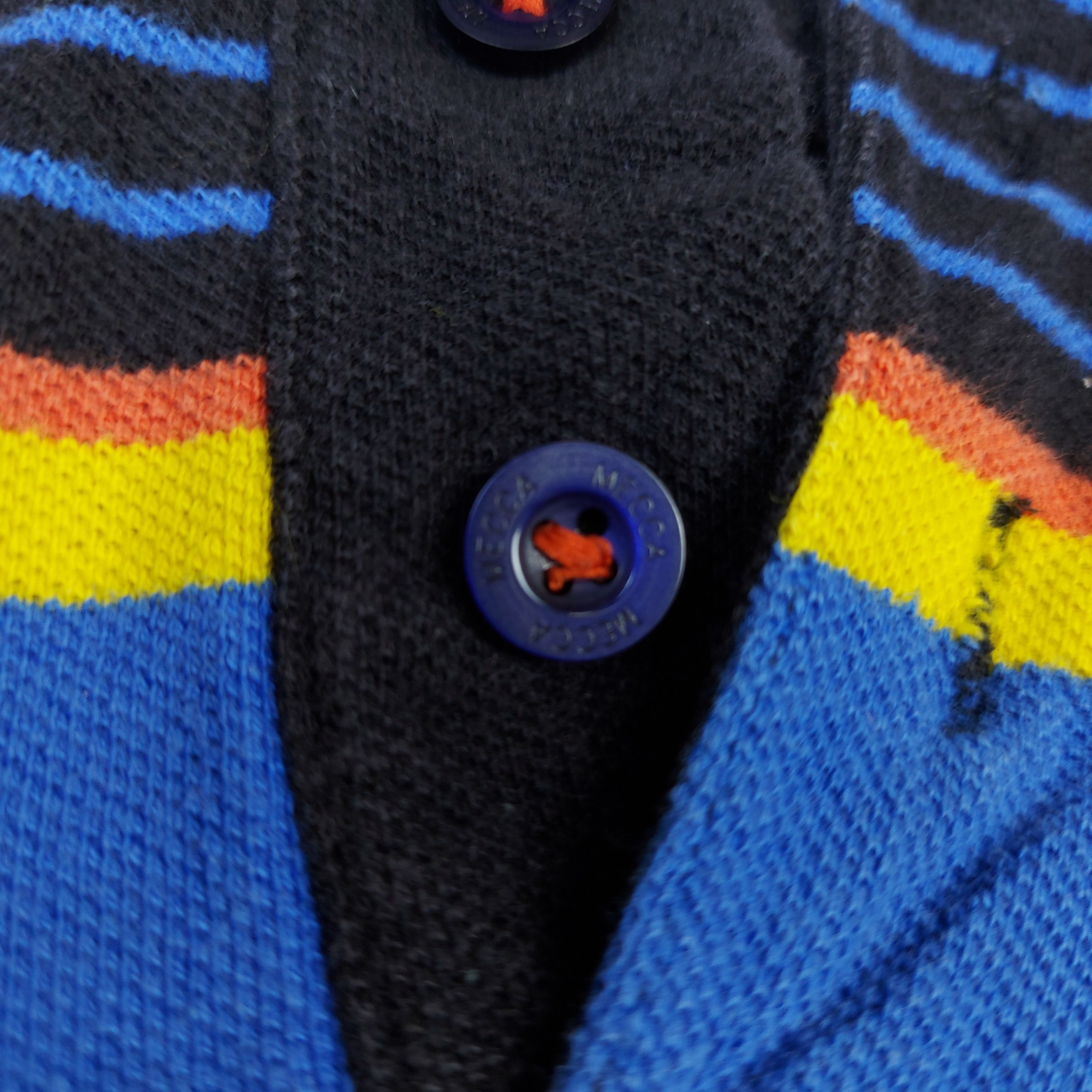 Mecca Vintage Y2K MECCA USA Striped Casual Knit Polo Shirt Size US L / EU 52-54 / 3 - 5 Thumbnail
