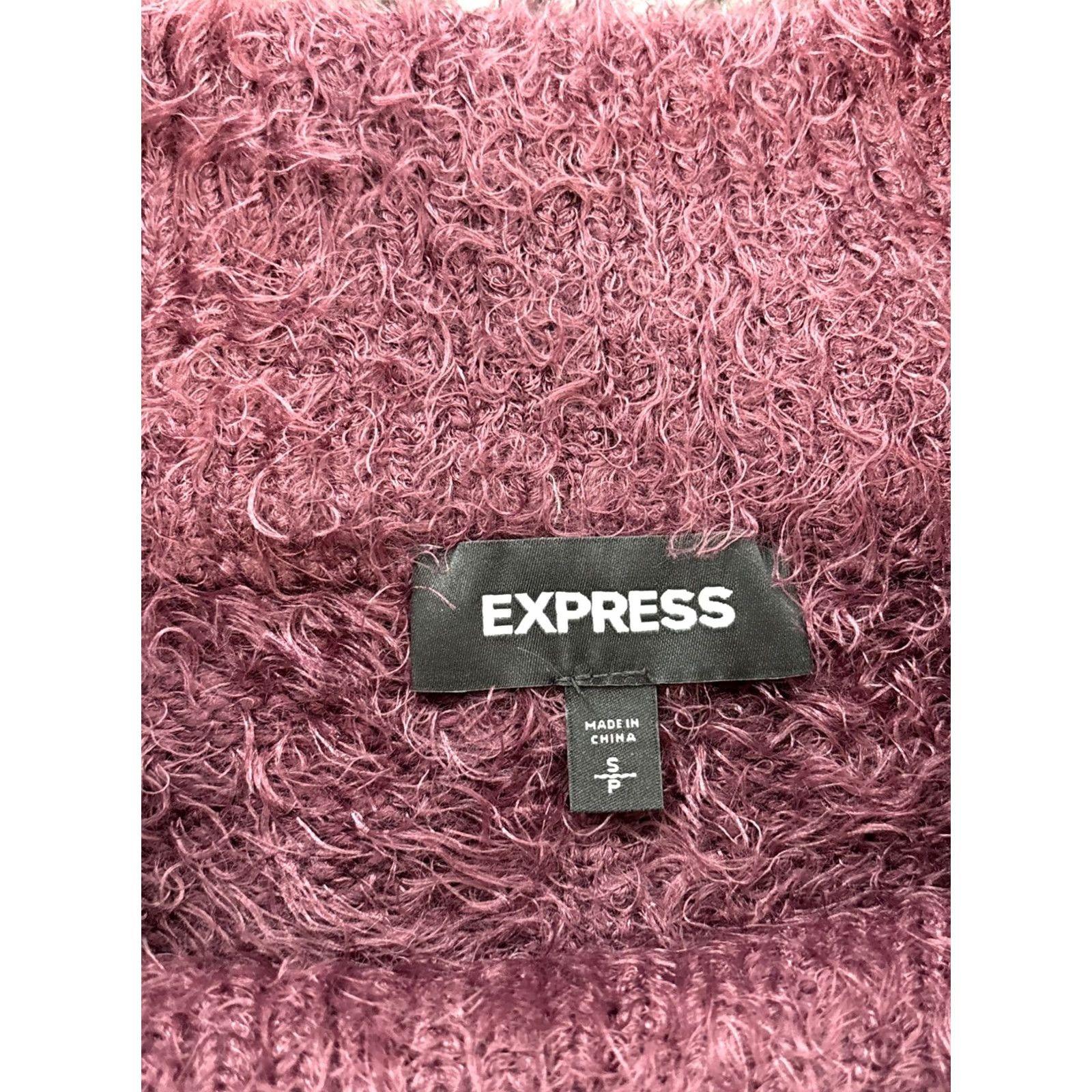 Express Express Sweater Women's Small Purple Mohair Oversized Knit Collared Pullover Y2K Style Boxy Size S / US 4 / IT 40 - 4 Thumbnail