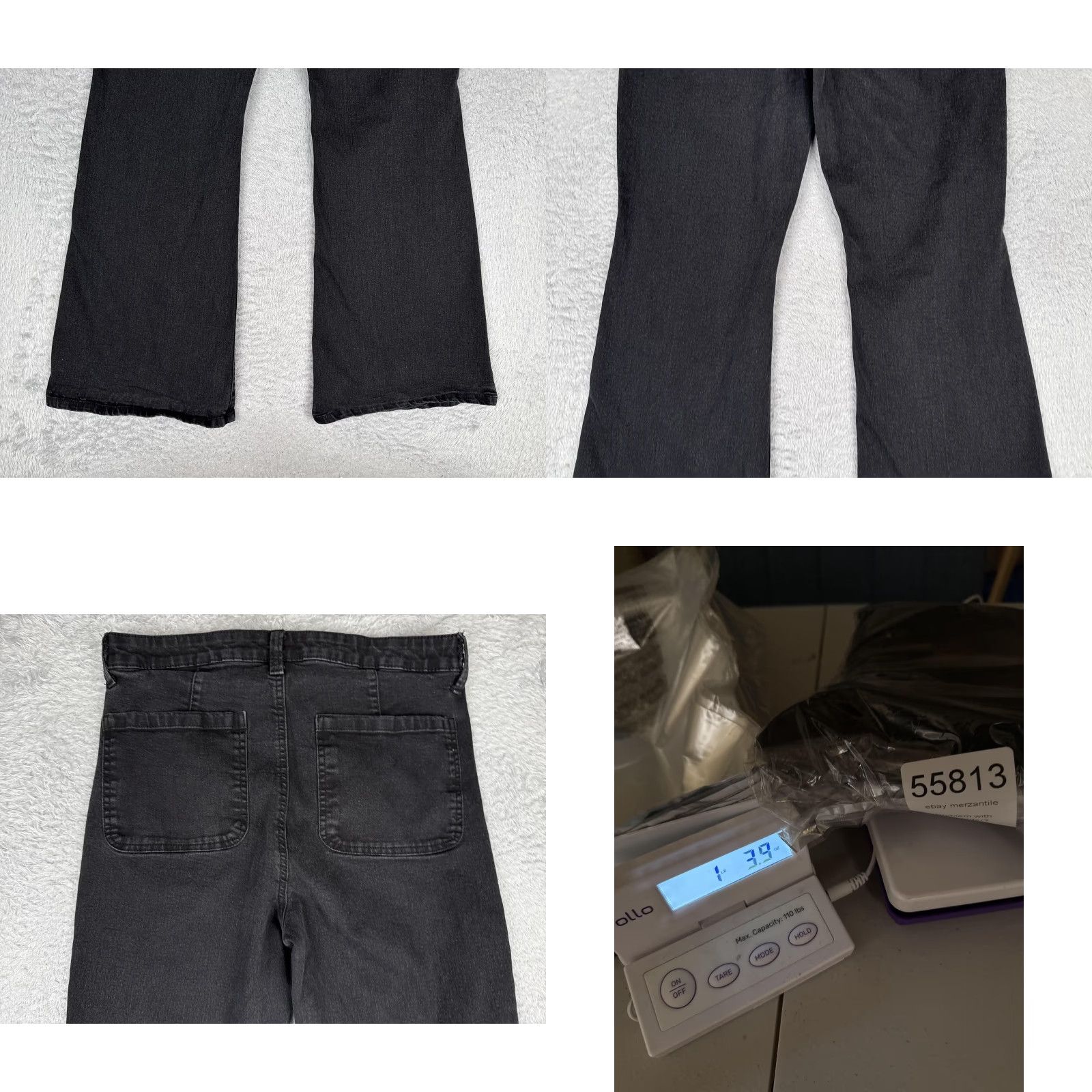 Vintage Celebrity Pink Jeans Juniors 15/32 Flare Denim Gray Charcoal Stretch 30x30 Size 36" / US 14 / IT 50 - 10 Thumbnail