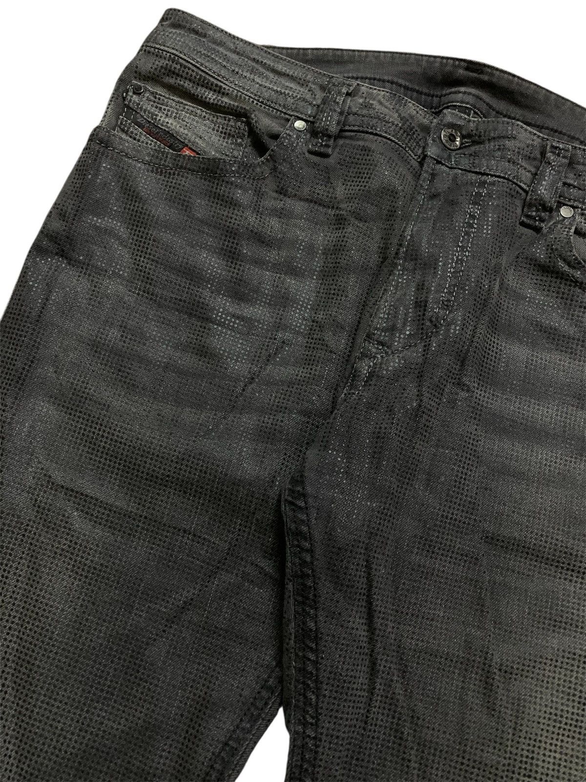Diesel 💥Waxed Diesel Thavar Stretch Slim Black Denim Size US 34 / EU 50 - 8 Thumbnail