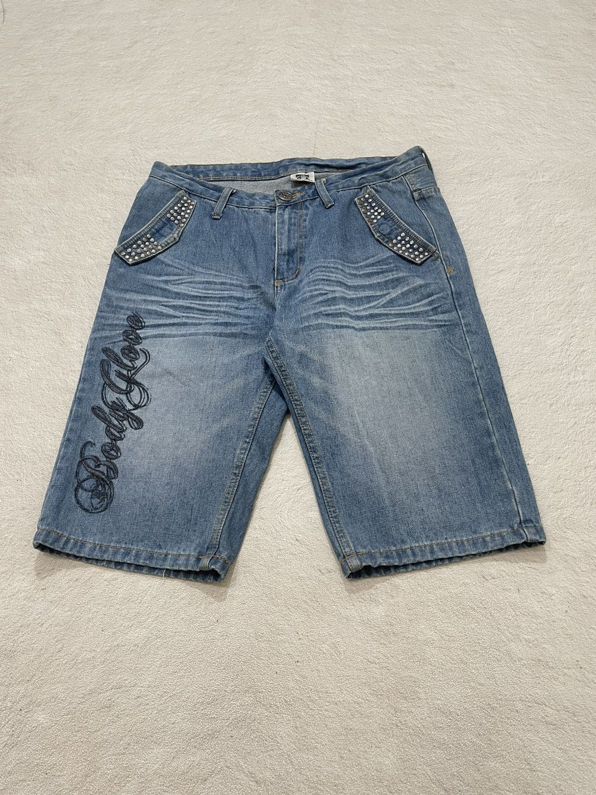 Japanese Brand 2000s Japanese Jorts Studed Denim Embroidered Y2K If6was9 Size US 34 / EU 50 - 1 Thumbnail