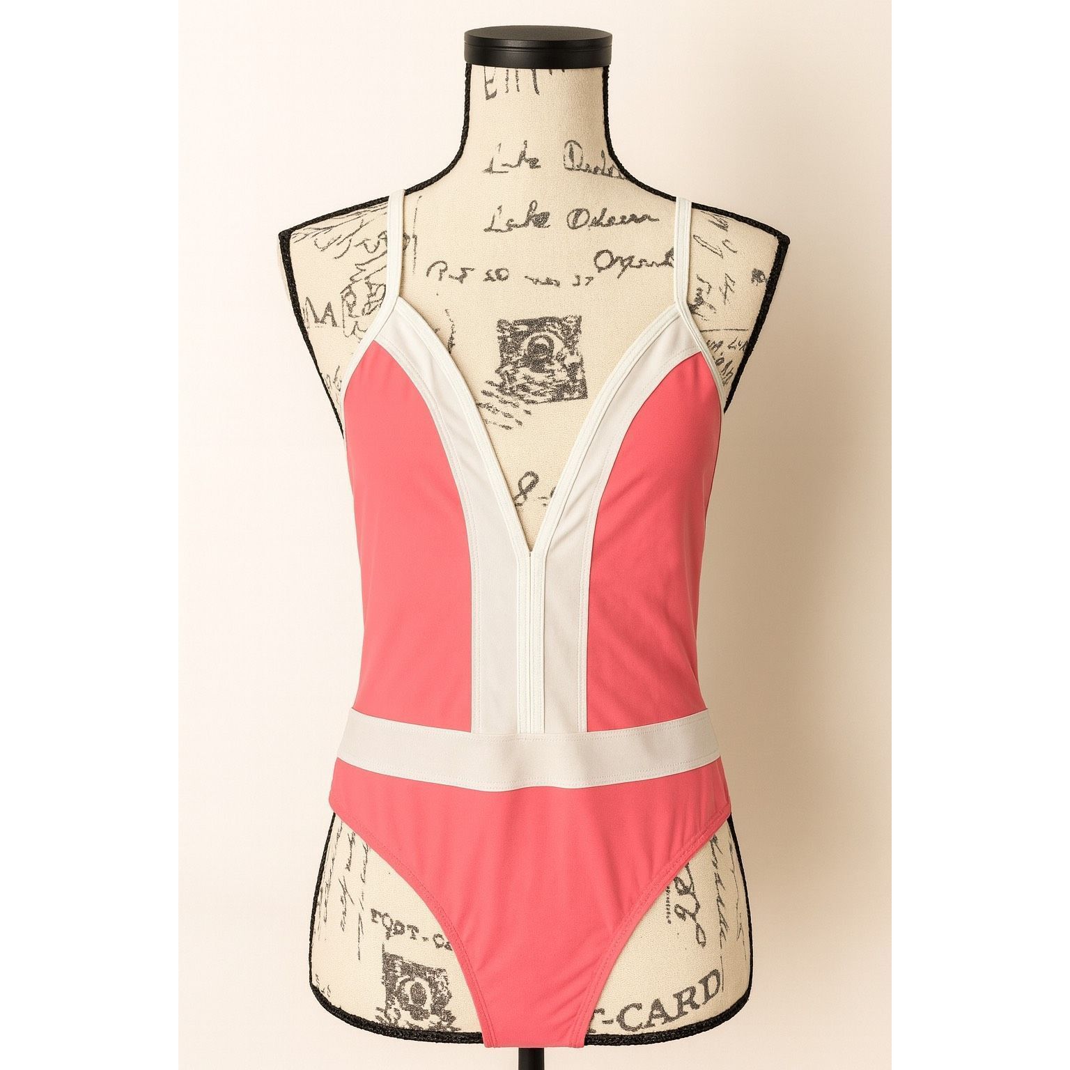 Other Bleu Rod Beattie Pink & White One-Piece Swimsuit – Halter Ti Size ONE SIZE - 1 Thumbnail