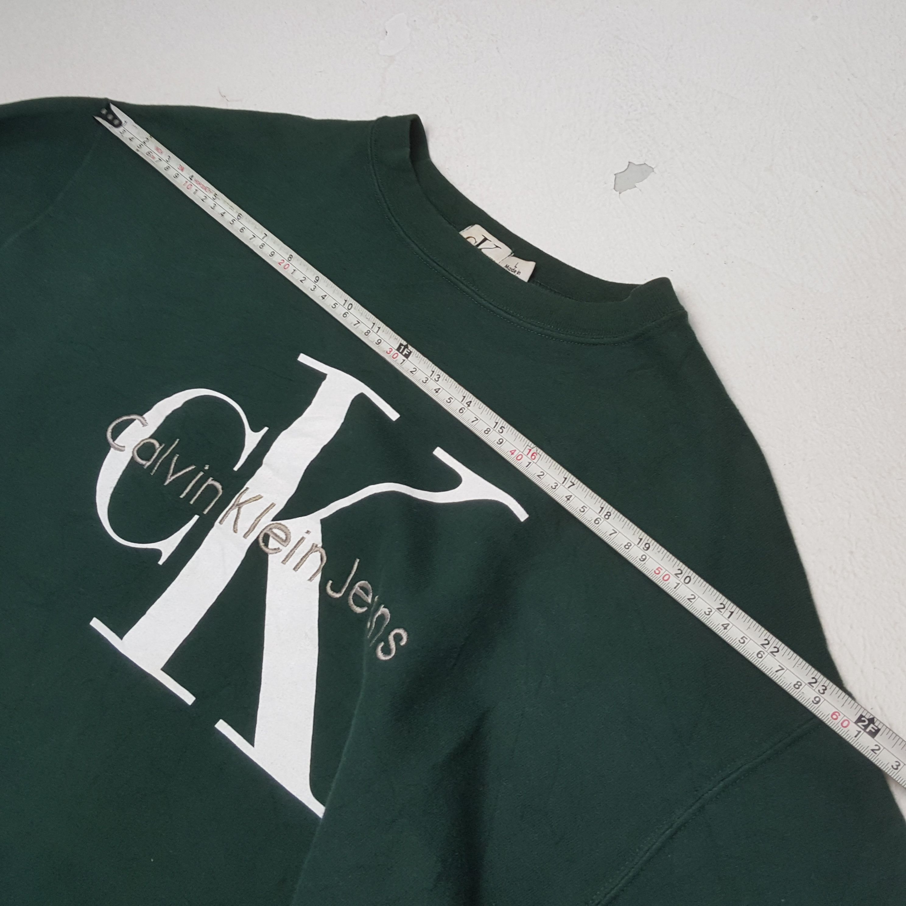 Calvin Klein × Vintage CALVIN KLEIN Logo Spellout Design Swetashirt Size US XL / EU 56 / 4 - 4 Thumbnail