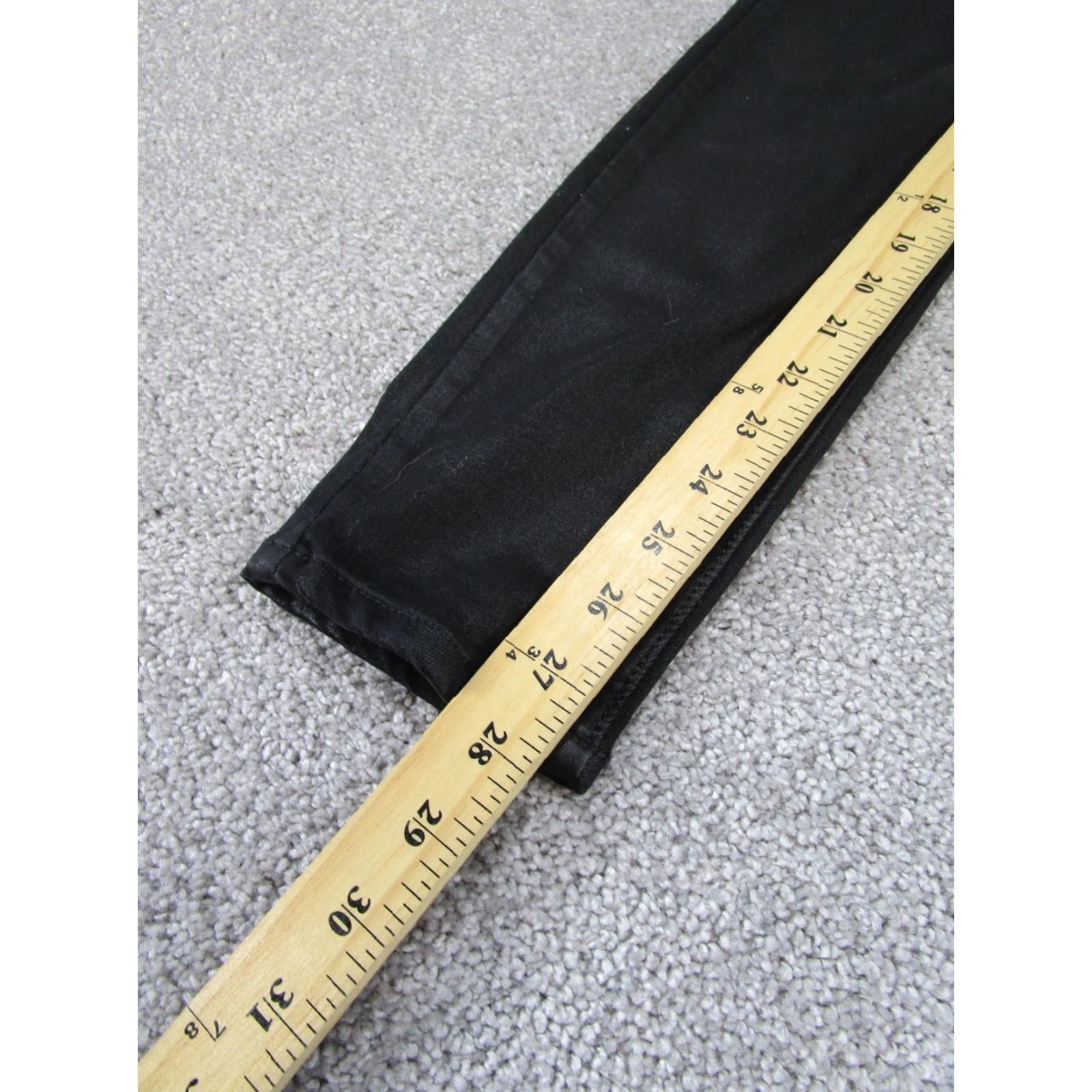 Paige Paige Pants Womens 26 Hoxton Ankle Shiny Black Stretch Twill Skinny Pants Size 26" / US 2 / IT 38 - 3 Thumbnail